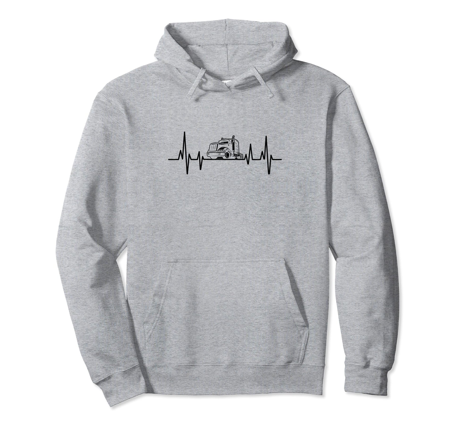 Trucker Heartbeat Driving Dad Trucker Hoodie - Aesthetic Graphic Unisex - T-Shirt, Sweatshirt, Hoodie