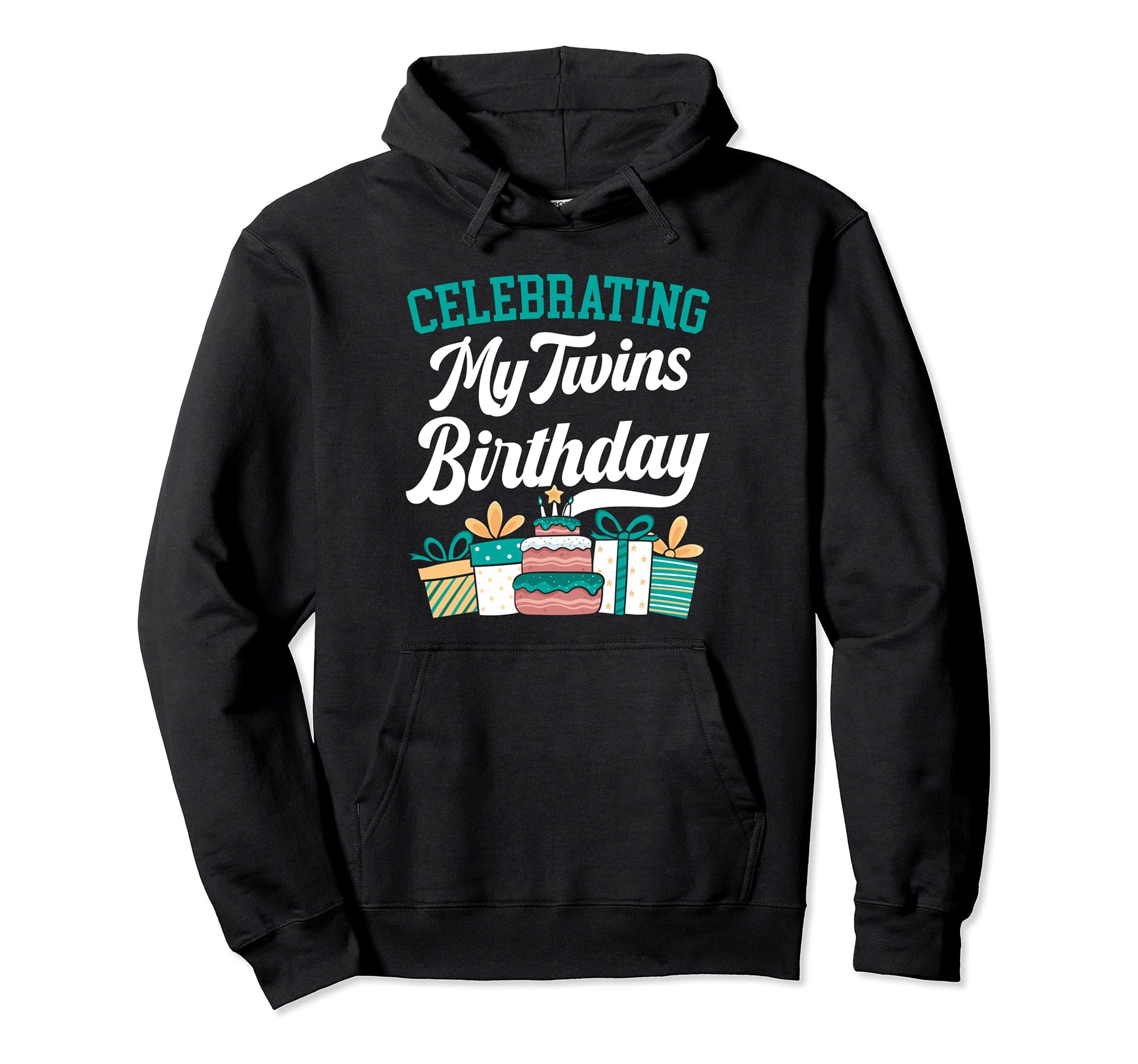 Celebrating My Twins Birthday Twin Dad Hoodie - Novelty Apparel for Adults - T-Shirt, Sweatshirt, Hoodie