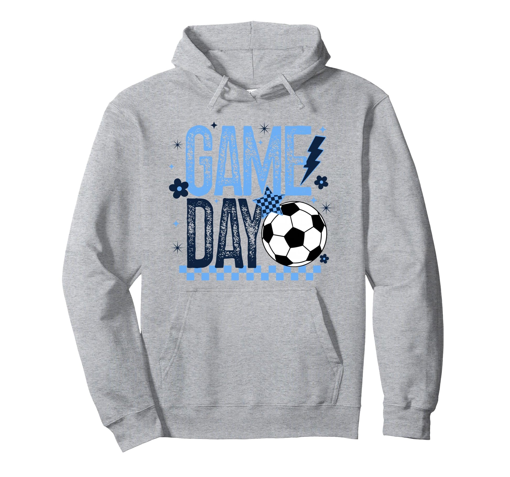 Game Day Soccer Season Light Blue Hoodie - Trendy Graphic for Adults - T-Shirt, Sweatshirt, Hoodie