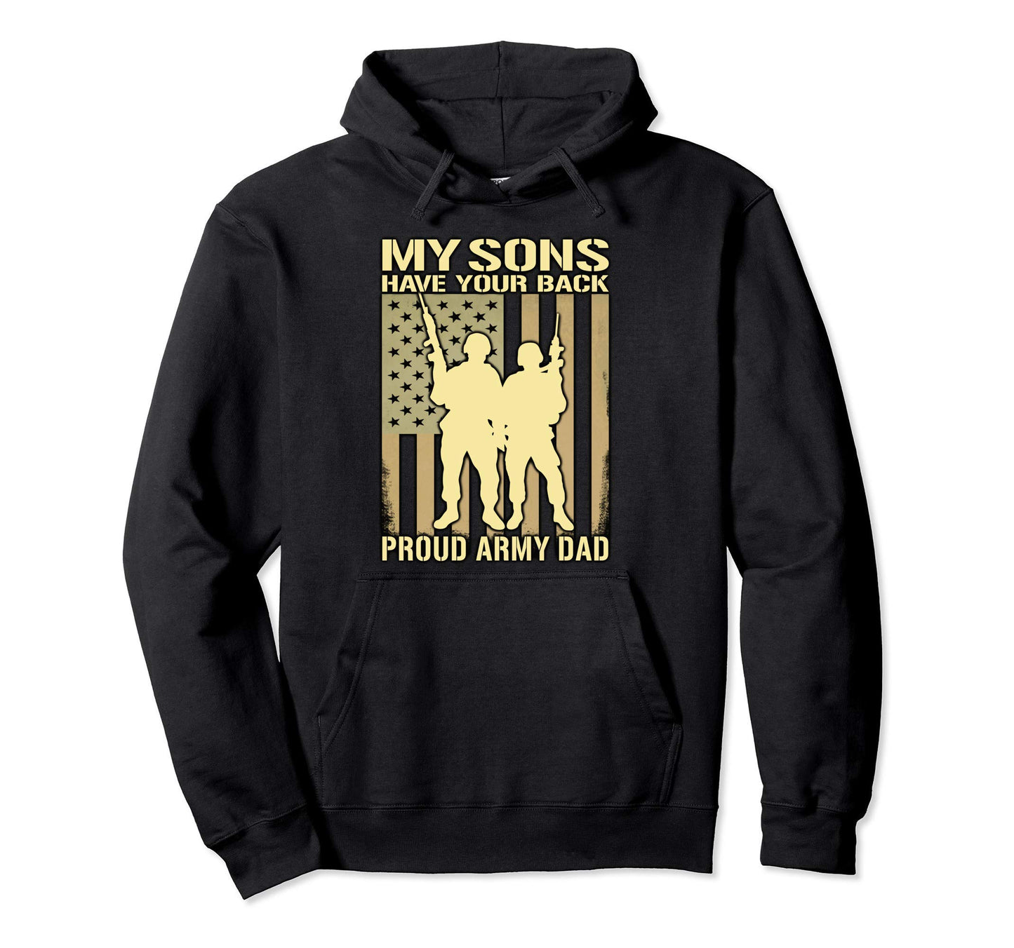 My Two Sons Have Your Back Proud Army Hoodie - Custom Art Print for Adults - T-Shirt, Sweatshirt, Hoodie