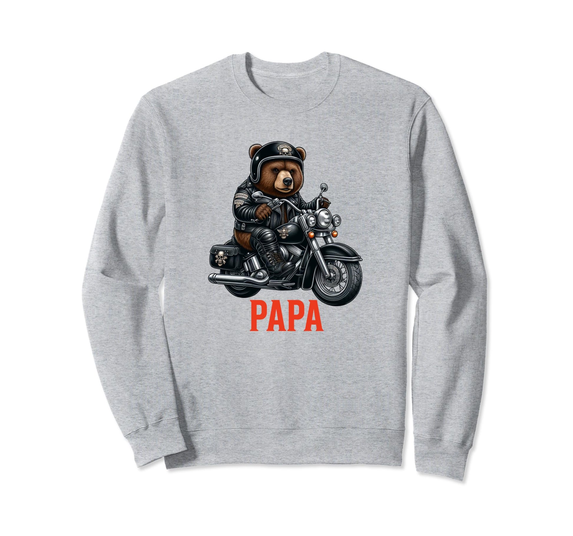 Papa Biker Bear Motorcycle Dad Sweatshirt - Novelty Apparel Men Women - T-Shirt, Sweatshirt, Hoodie