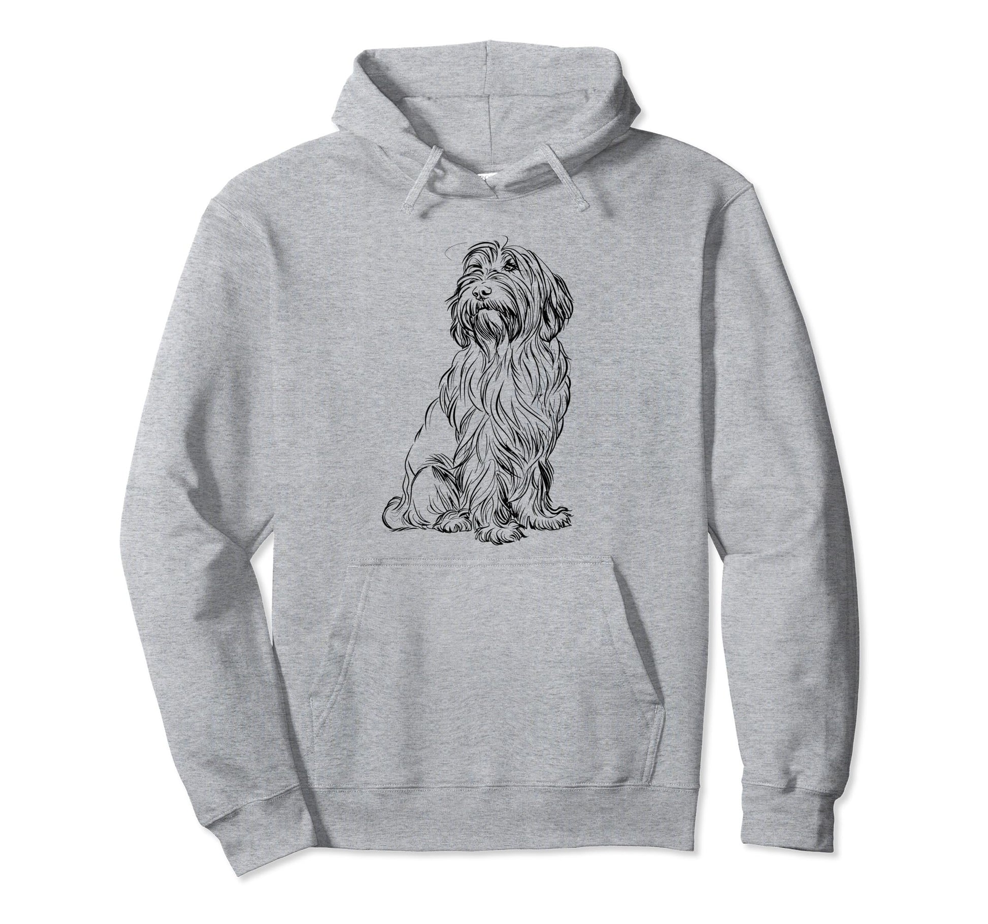 Bearded Collie Dog Line Art Hoodie - Streetwear Style for Adults - T-Shirt, Sweatshirt, Hoodie