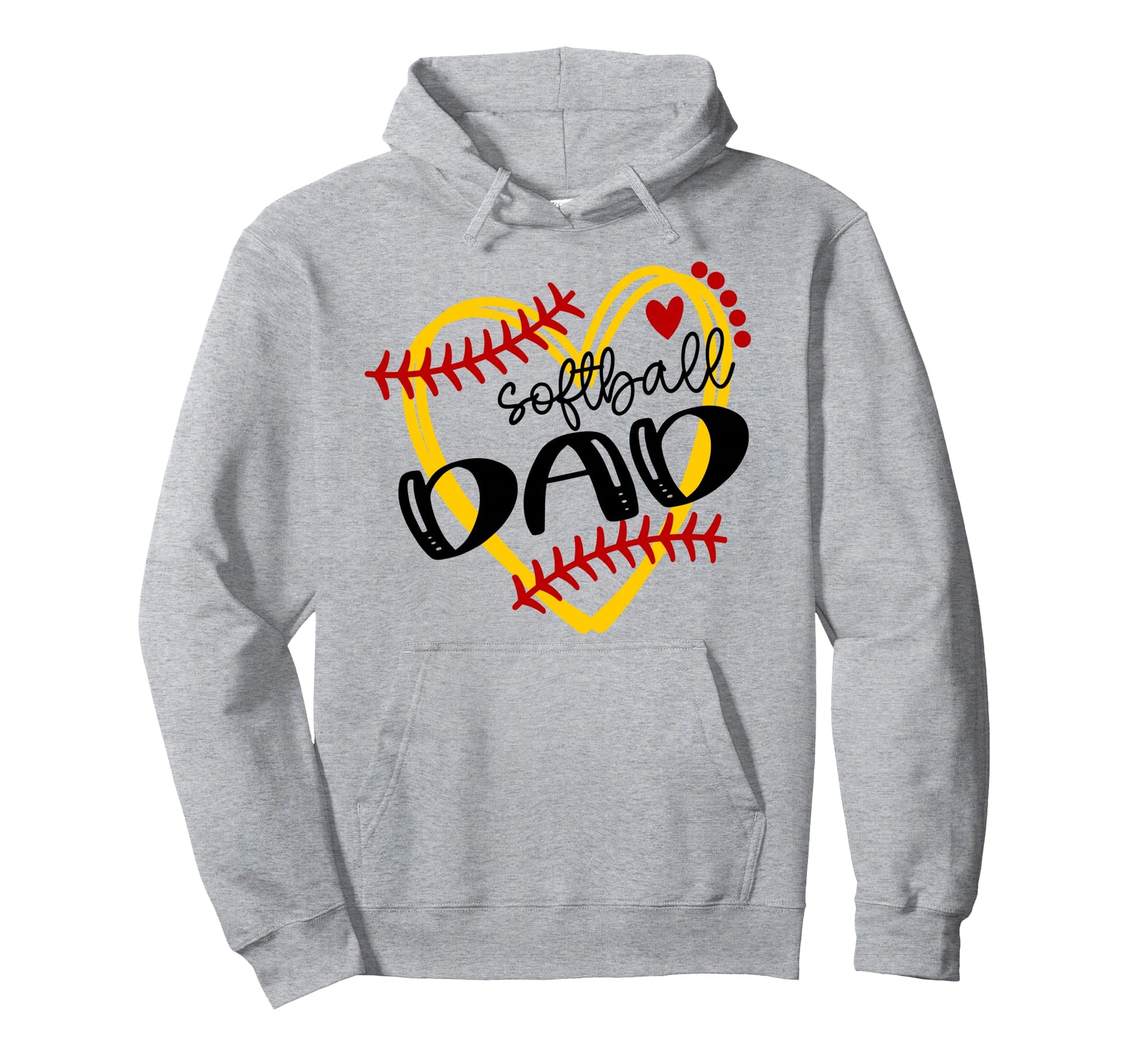 Personalized Softball Heart Dad Softball Hoodie - Graphic Print Men Women - T-Shirt, Sweatshirt, Hoodie