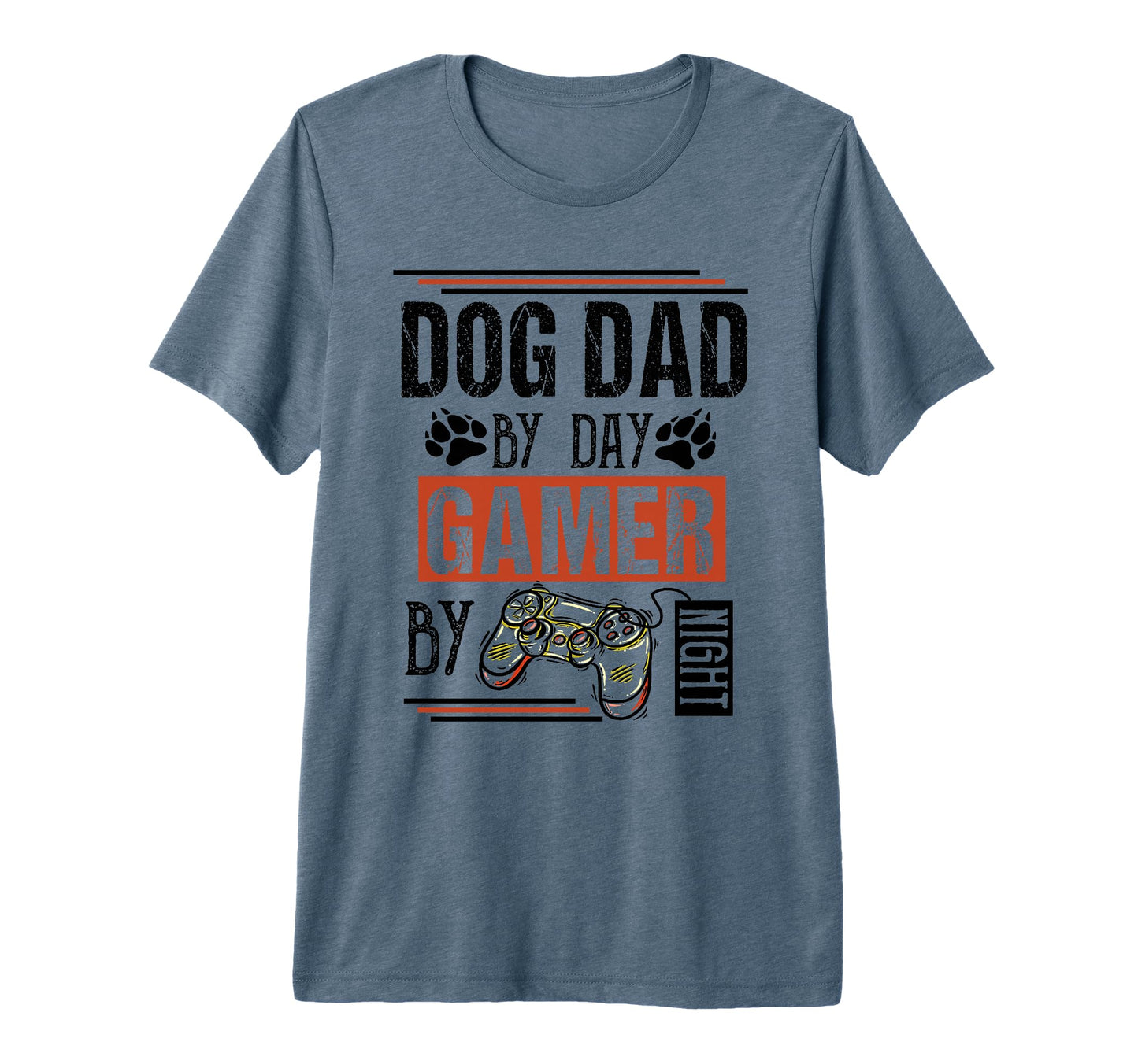 Mens Dog Dad Day Gamer Night Fathers T-Shirt - Trendy Graphic for Adults - T-Shirt, Sweatshirt, Hoodie