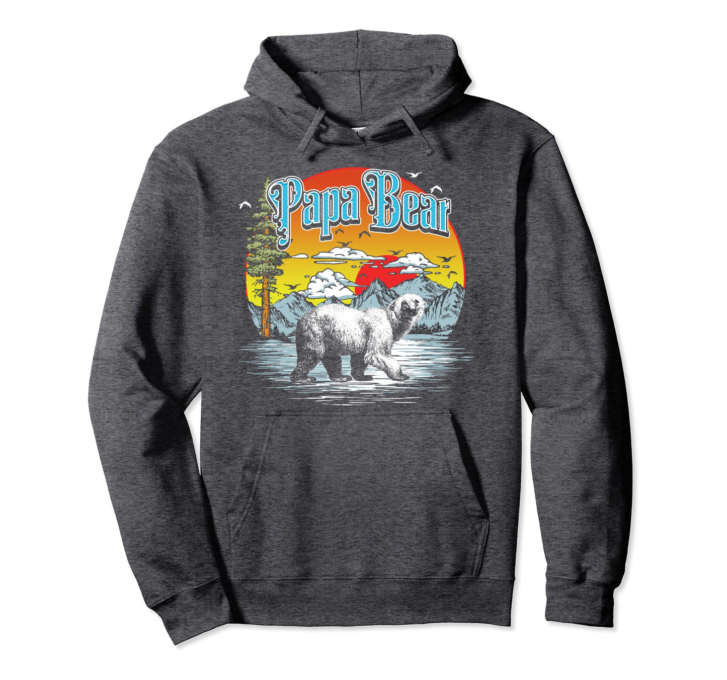 Papa Bear Hiking Fishing Camping Hoodie - Novelty Apparel for Adults - T-Shirt, Sweatshirt, Hoodie