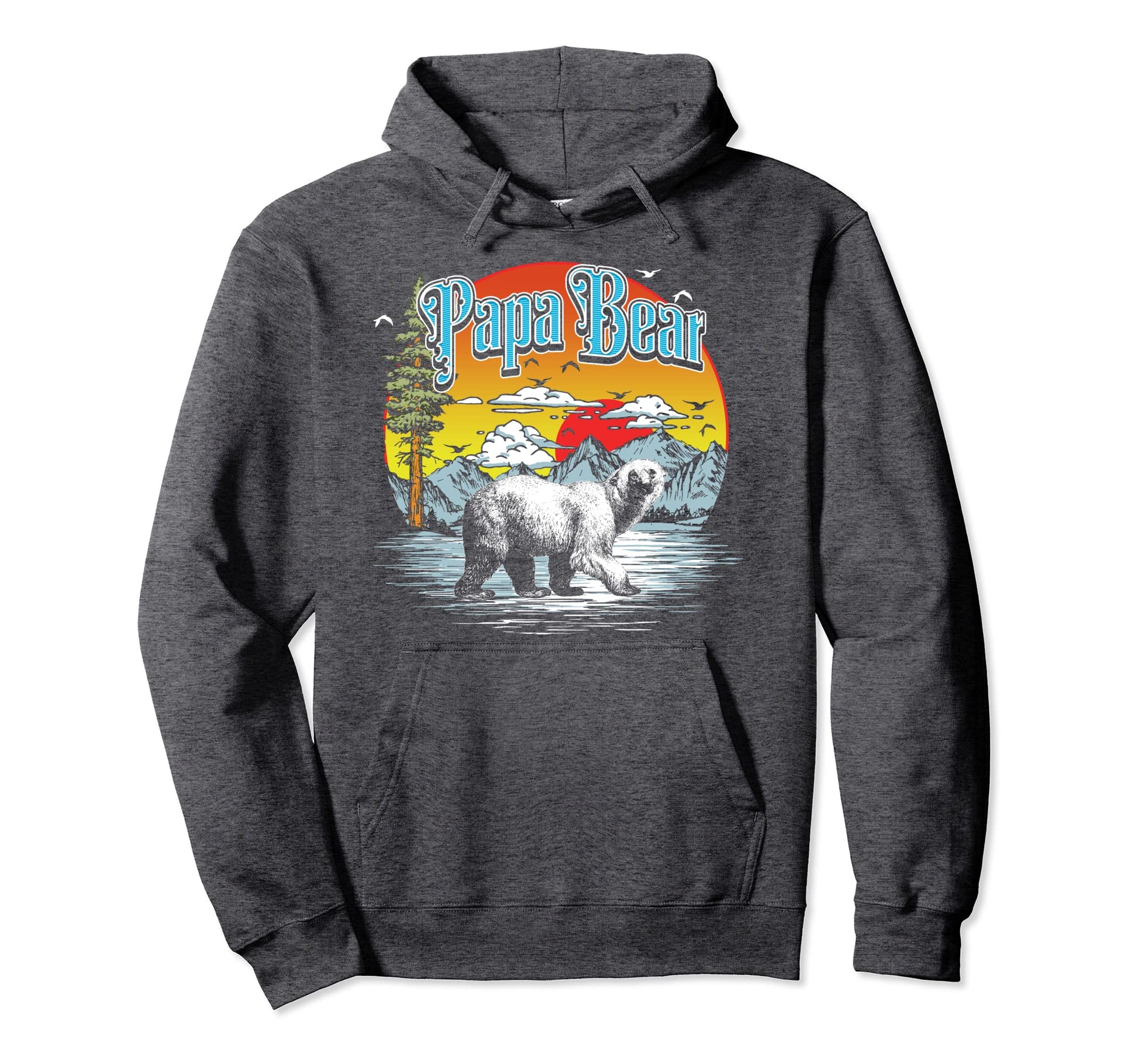 Papa Bear Hiking Fishing Camping Hoodie - Novelty Apparel for Adults - T-Shirt, Sweatshirt, Hoodie