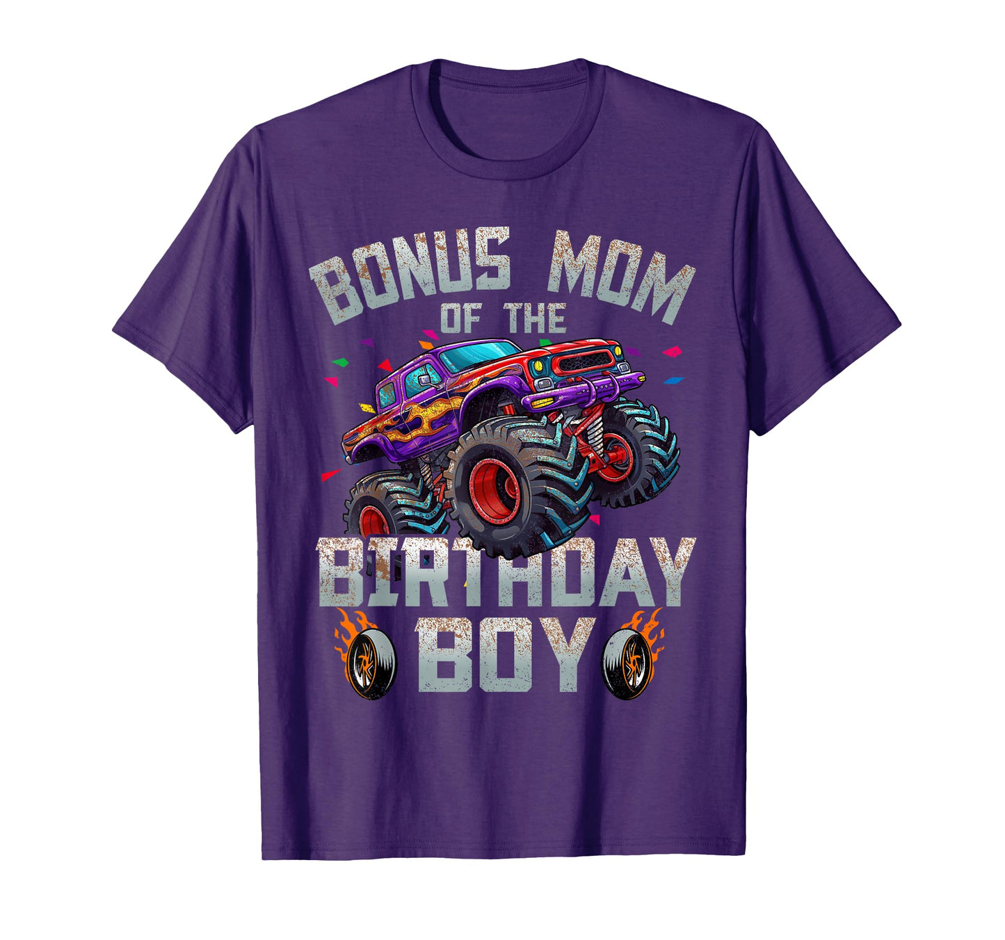 Bonus Mom Birthday Monster Truck Family T-Shirt - Unique Graphic Men Women - T-Shirt, Sweatshirt, Hoodie