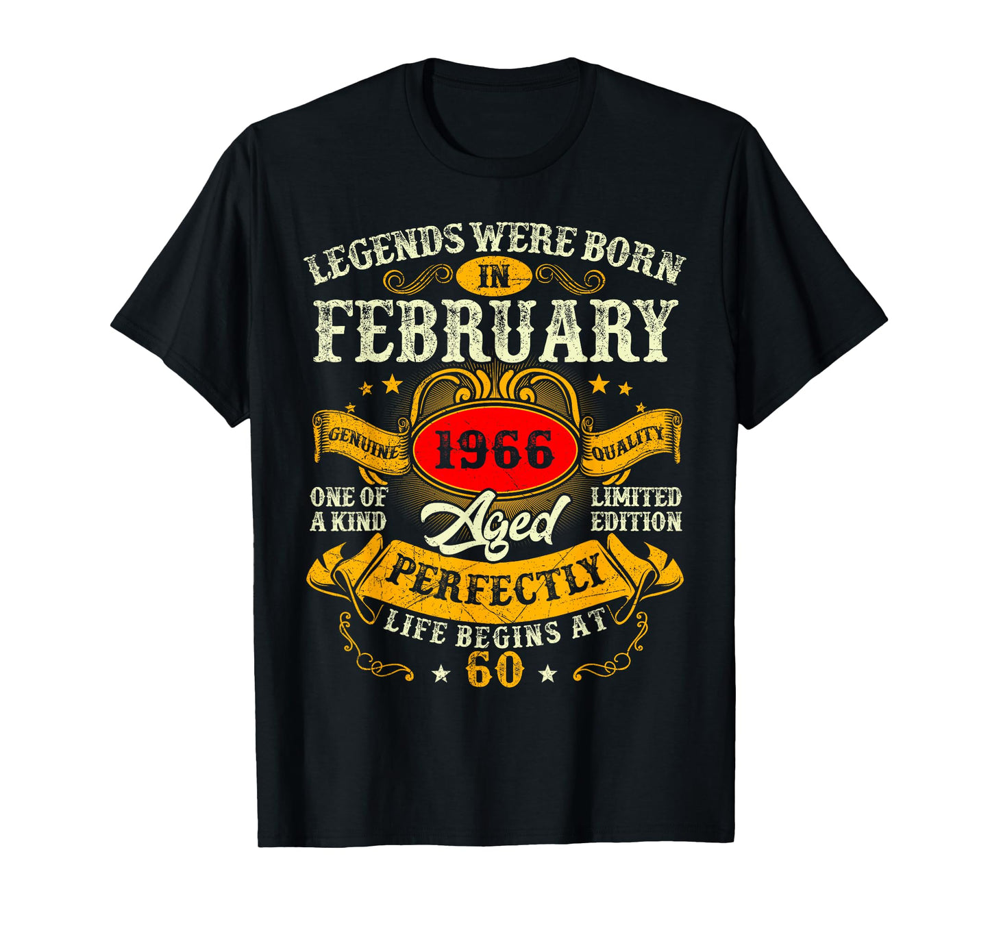 60Th Birthday Legends Were Born February T-Shirt - Minimalist Print Unisex - T-Shirt, Sweatshirt, Hoodie