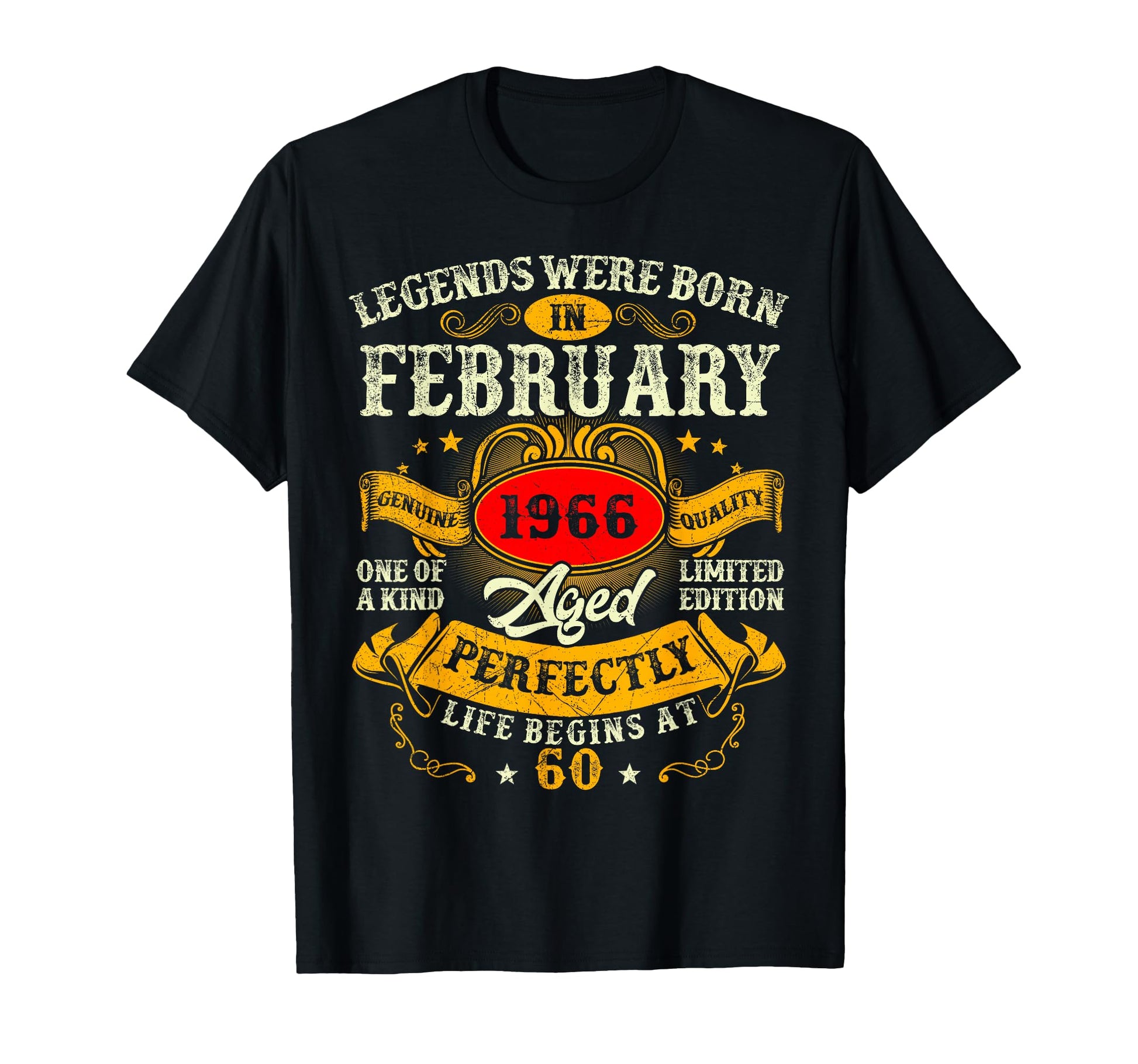 60Th Birthday Legends Were Born February T-Shirt - Minimalist Print Unisex - T-Shirt, Sweatshirt, Hoodie
