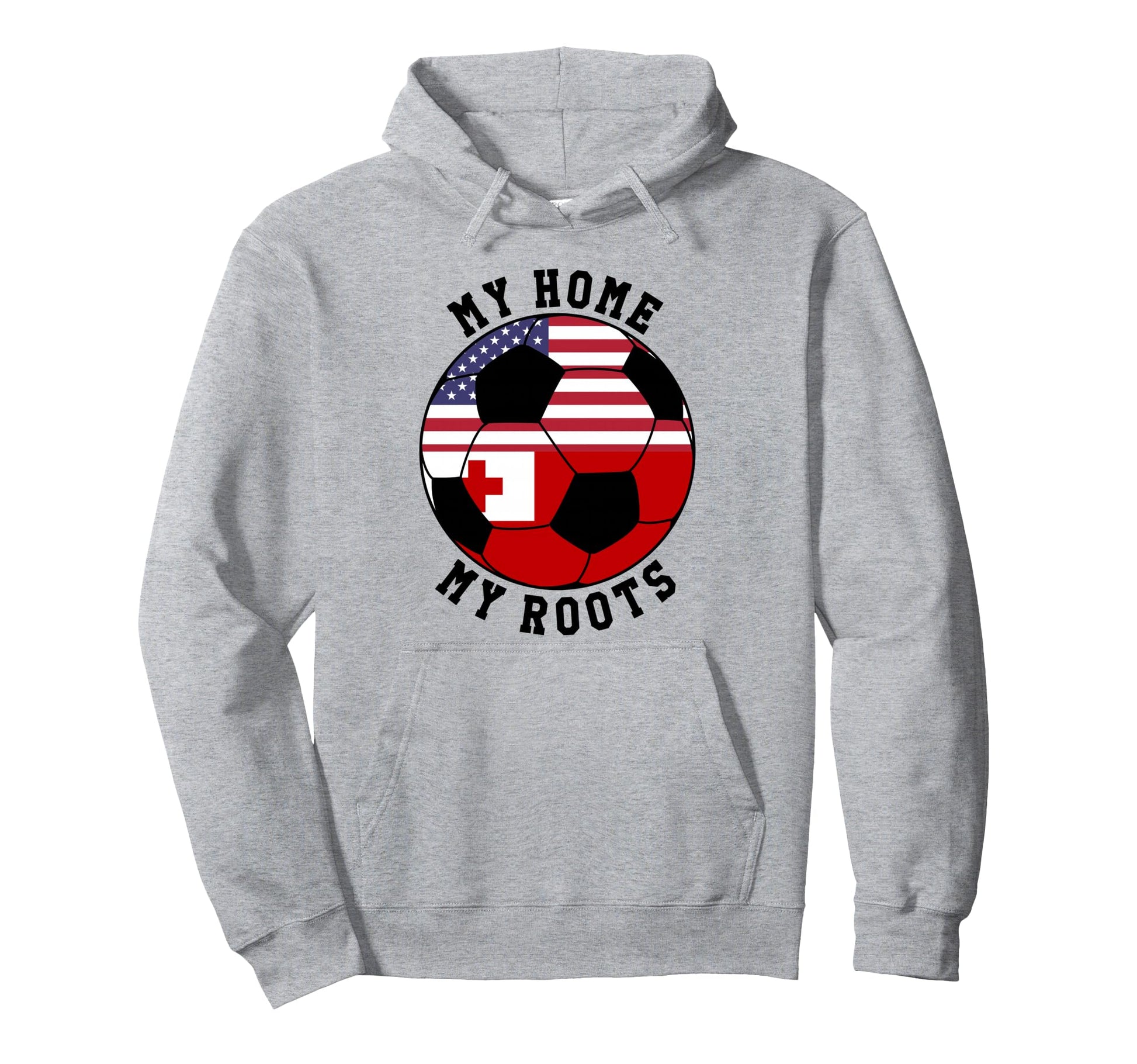 My Home My Roots Tonga Flag Soccer Hoodie - Minimalist Print Men Women - T-Shirt, Sweatshirt, Hoodie
