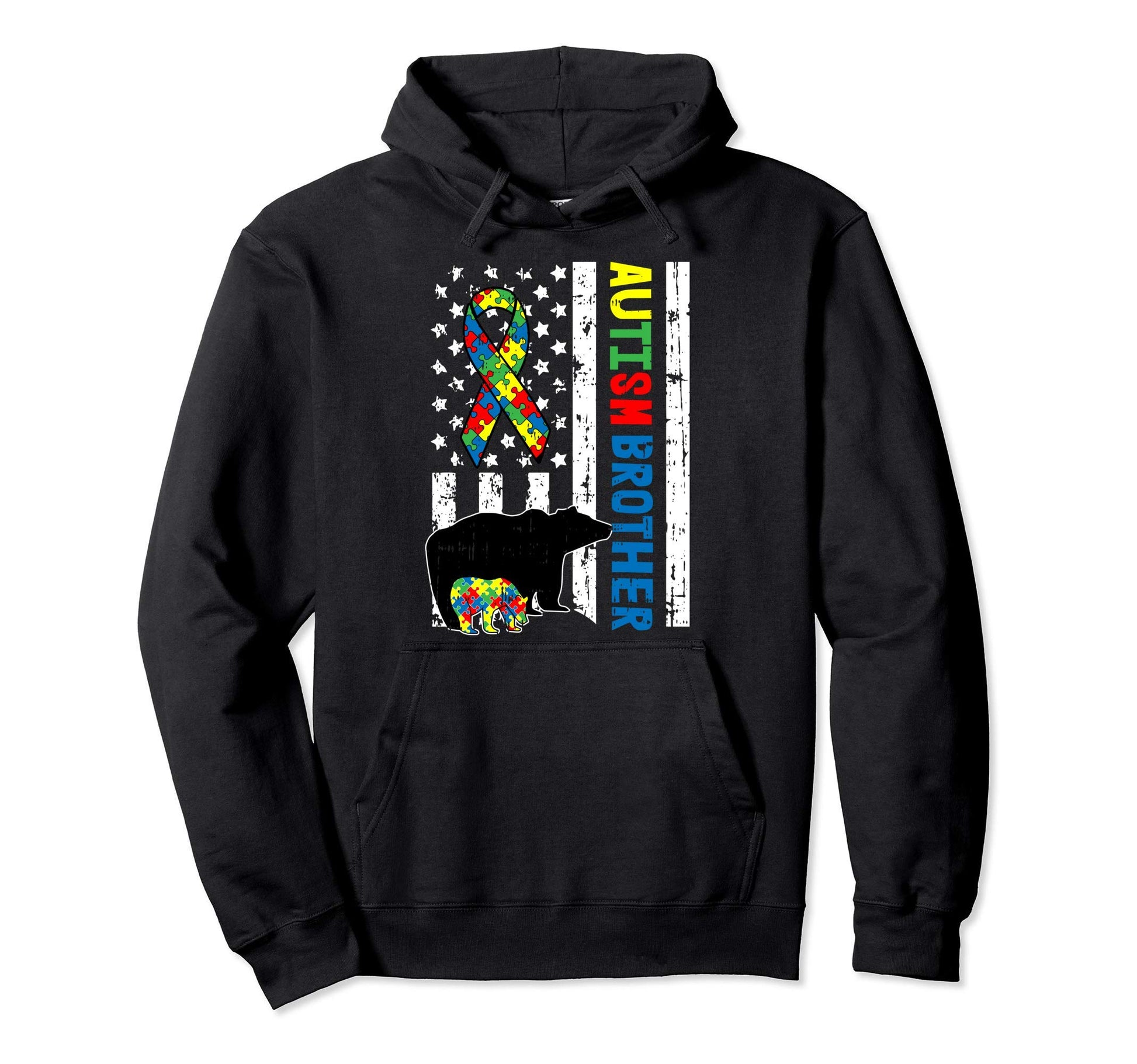 Brother Bear Matching Family Autism Hoodie - Graphic Print Unisex - T-Shirt, Sweatshirt, Hoodie