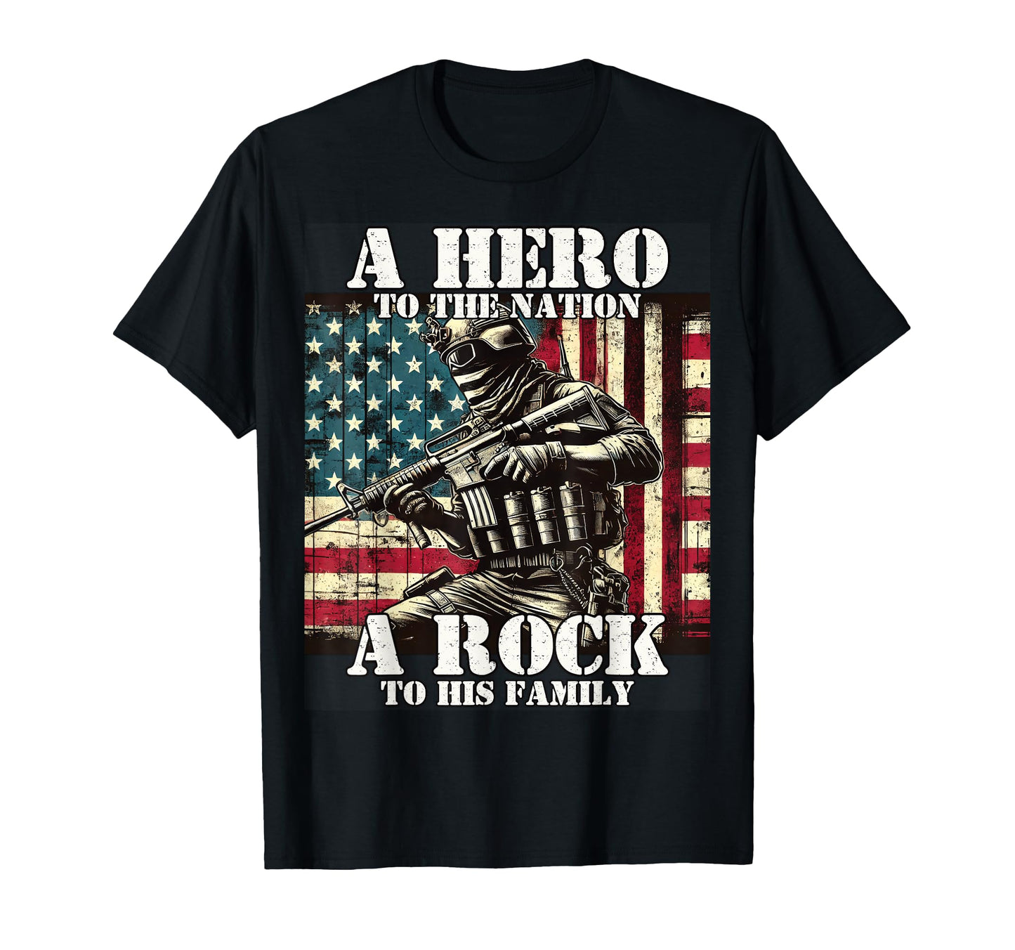 Hero To Nation Rock To His Family T-Shirt - Graphic Print Men Women - T-Shirt, Sweatshirt, Hoodie