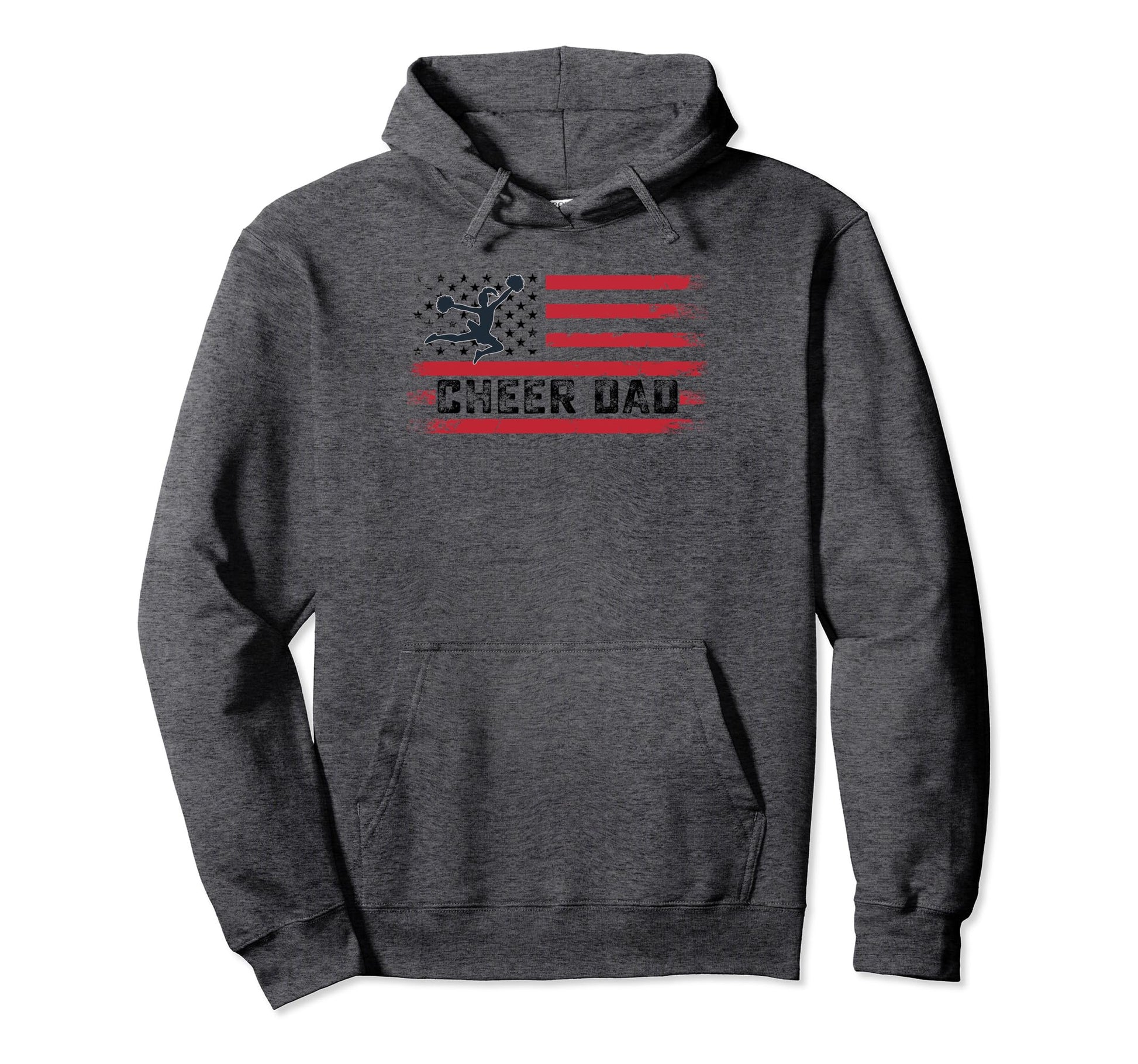 Cheer Dad Tees Red And Black Usa Hoodie - Aesthetic Graphic for Adults - T-Shirt, Sweatshirt, Hoodie
