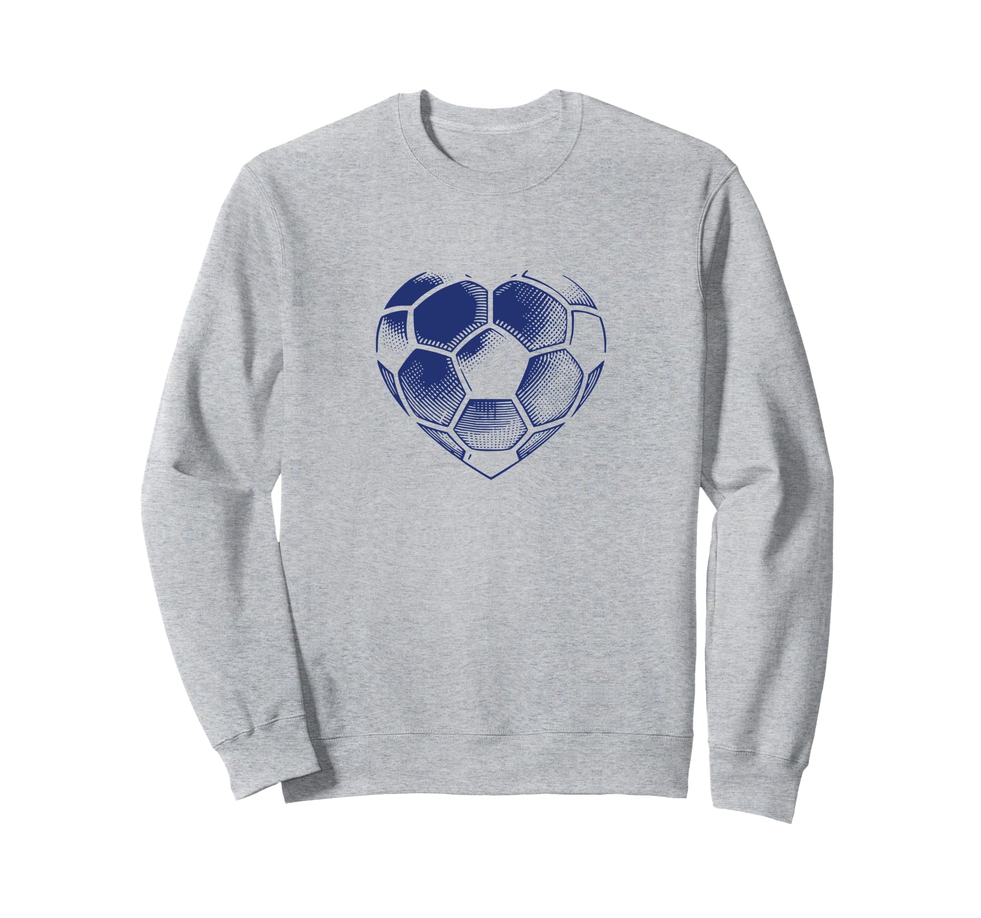 Soccer Ball Blue Color Heart Mom Fan Sweatshirt - Minimalist Print Unisex - T-Shirt, Sweatshirt, Hoodie