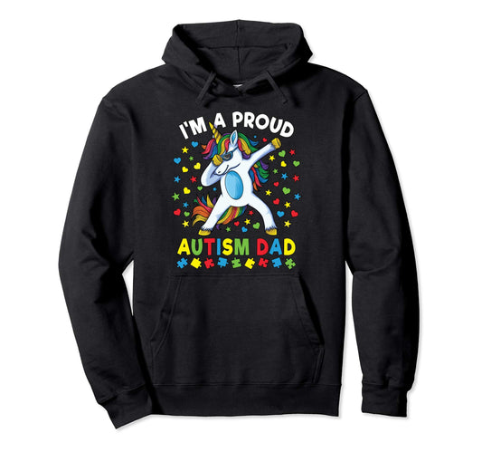 Autism Awareness Dabbing Unicorn Proud Hoodie - Custom Art Print Unisex - T-Shirt, Sweatshirt, Hoodie