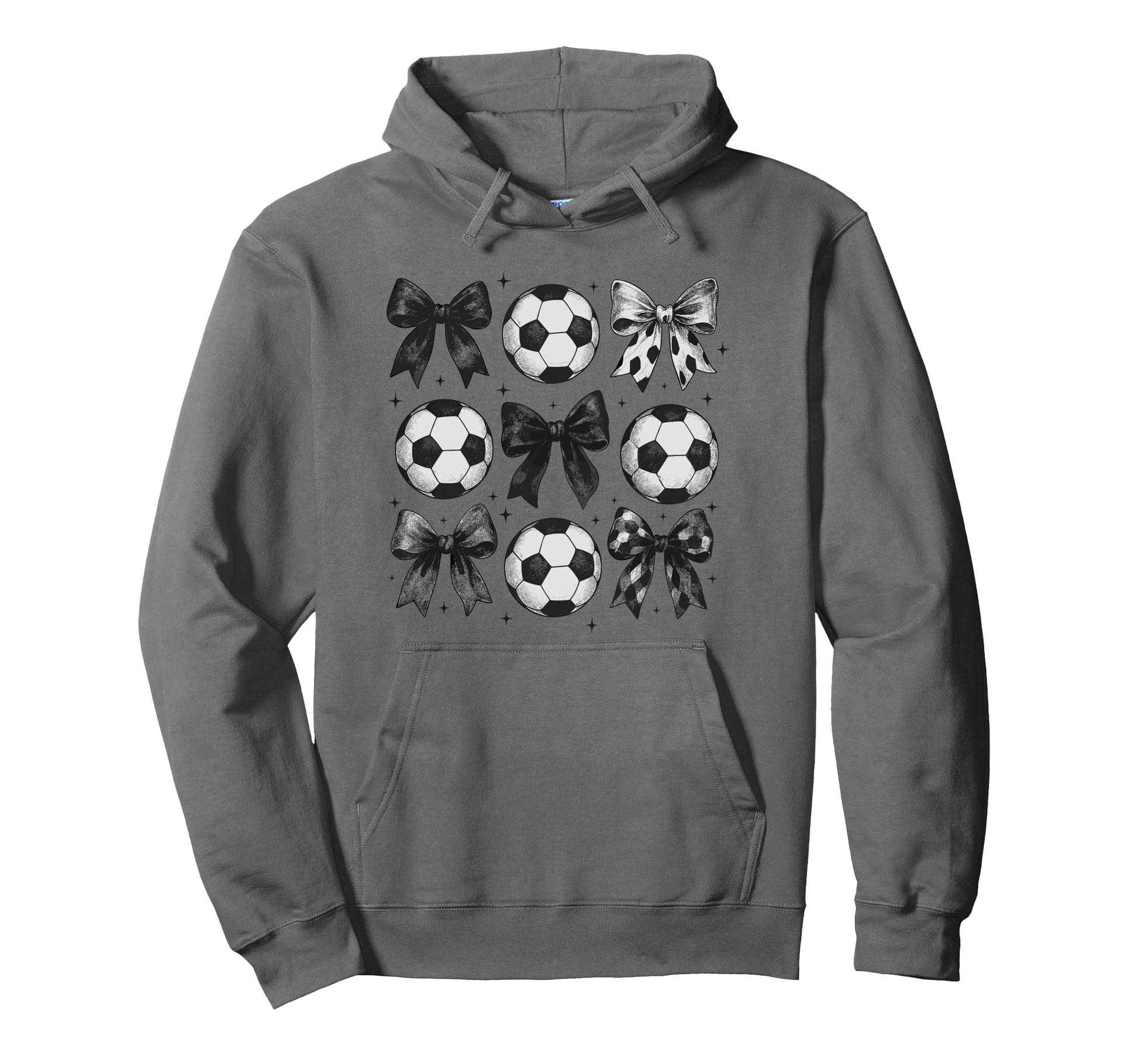 Soccer Coquette Bow Funny Soccer Bow Hoodie - Novelty Apparel for Adults - T-Shirt, Sweatshirt, Hoodie