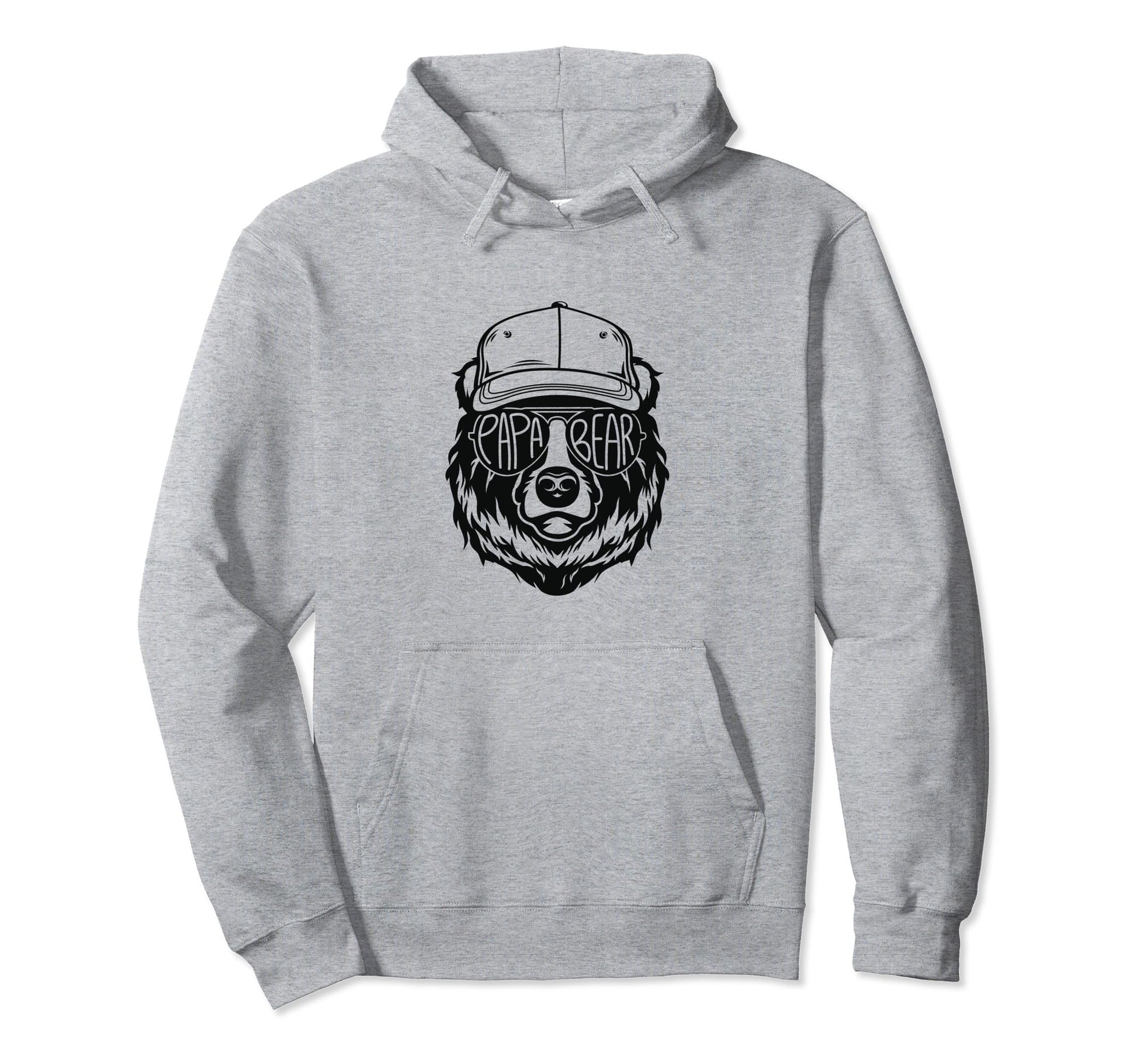 Papa Bear Face Sunglasses Baseball Hoodie - Fun Novelty Design for Adults - T-Shirt, Sweatshirt, Hoodie