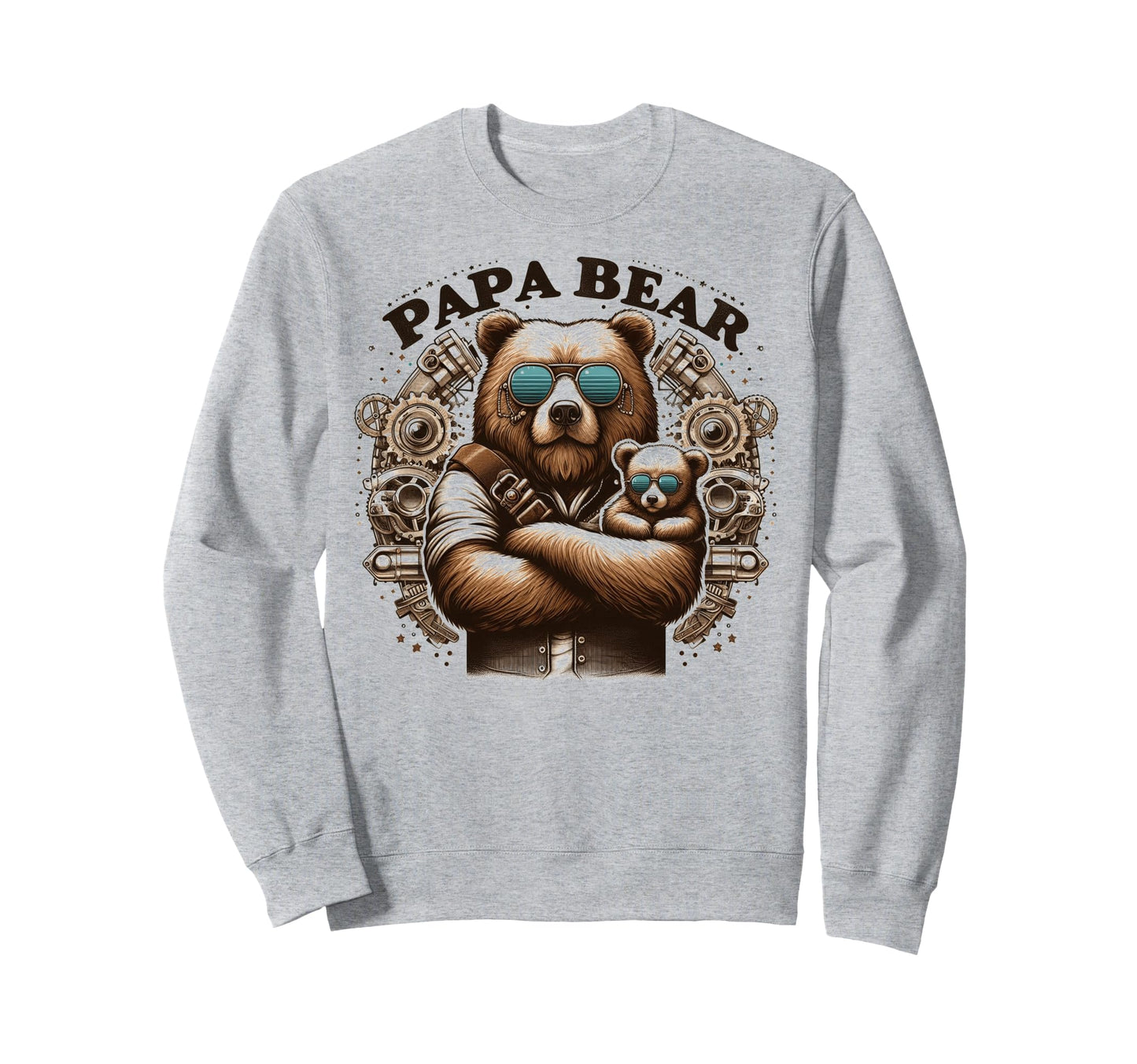 Papa Bear Funny Mechanic Bears Sweatshirt - Custom Art Print Men Women - T-Shirt, Sweatshirt, Hoodie