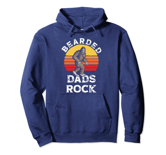 Bearded Dads Rock Bigfoot Fathers Day Hoodie - Aesthetic Graphic Men Women - T-Shirt, Sweatshirt, Hoodie