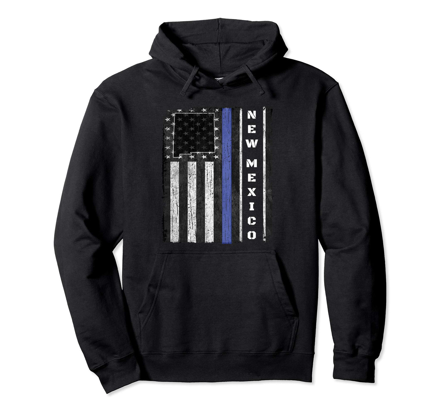 New Mexico Thin Blue Line Police Flag Cop Hoodie - Unique Graphic Unisex - T-Shirt, Sweatshirt, Hoodie