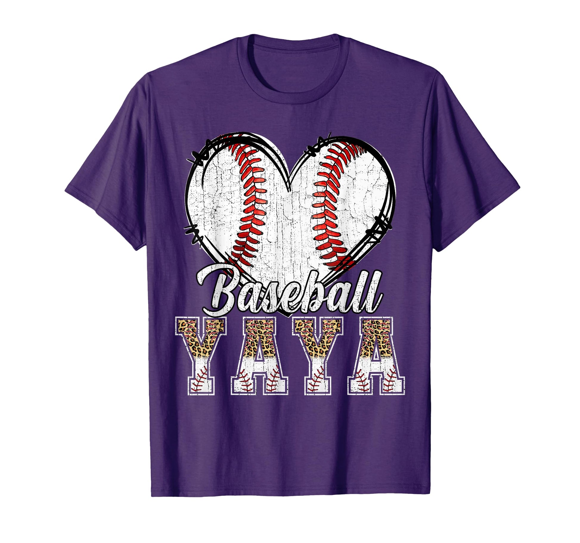 Softball Baseball Yaya Heart T-Shirt - Casual Everyday Wear Men Women - T-Shirt, Sweatshirt, Hoodie
