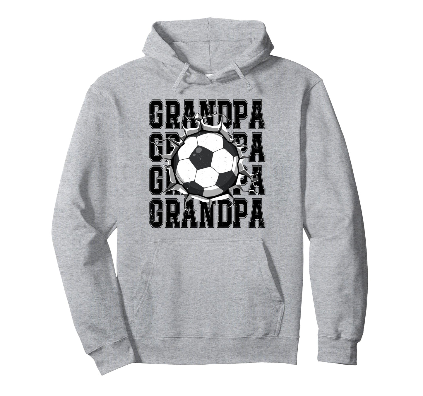 Soccer Grandpa Cracked Wall Family Hoodie - Graphic Print Men Women - T-Shirt, Sweatshirt, Hoodie
