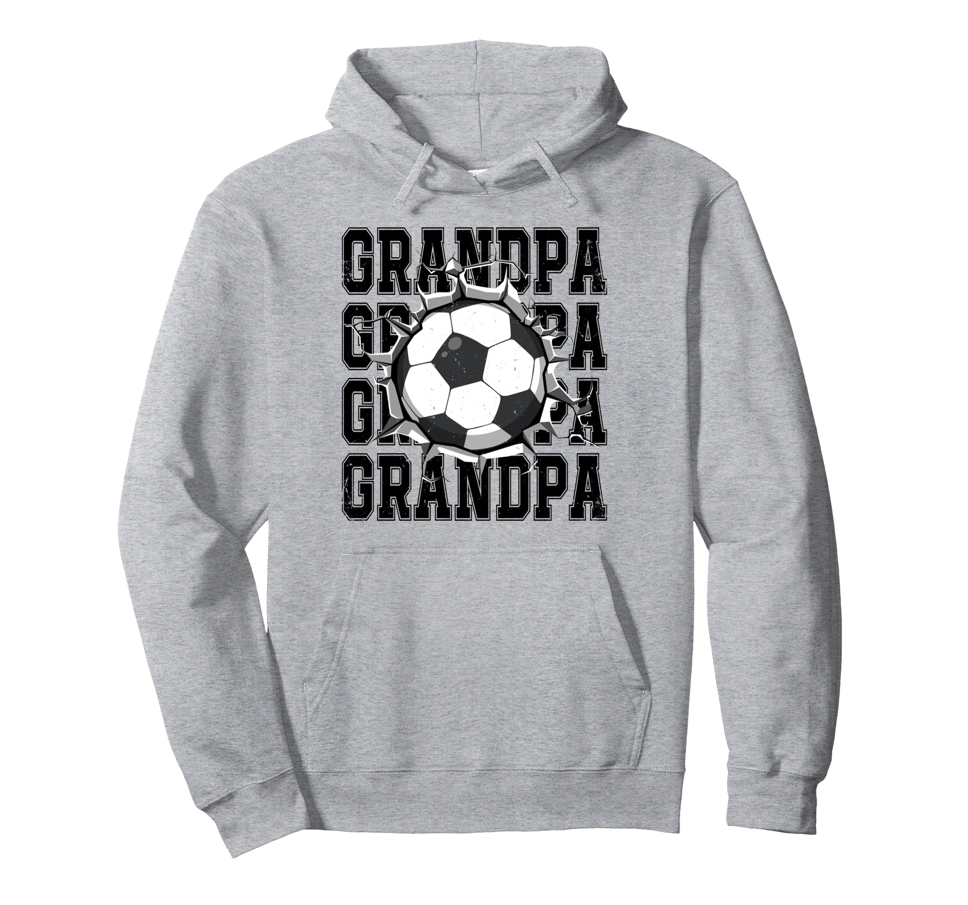 Soccer Grandpa Cracked Wall Family Hoodie - Graphic Print Men Women - T-Shirt, Sweatshirt, Hoodie