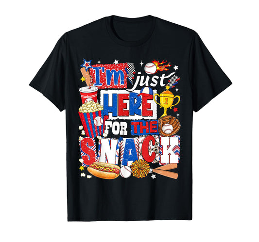 Baseball Brother Im Just Here Snacks T-Shirt - Minimalist Print Men Women - T-Shirt, Sweatshirt, Hoodie
