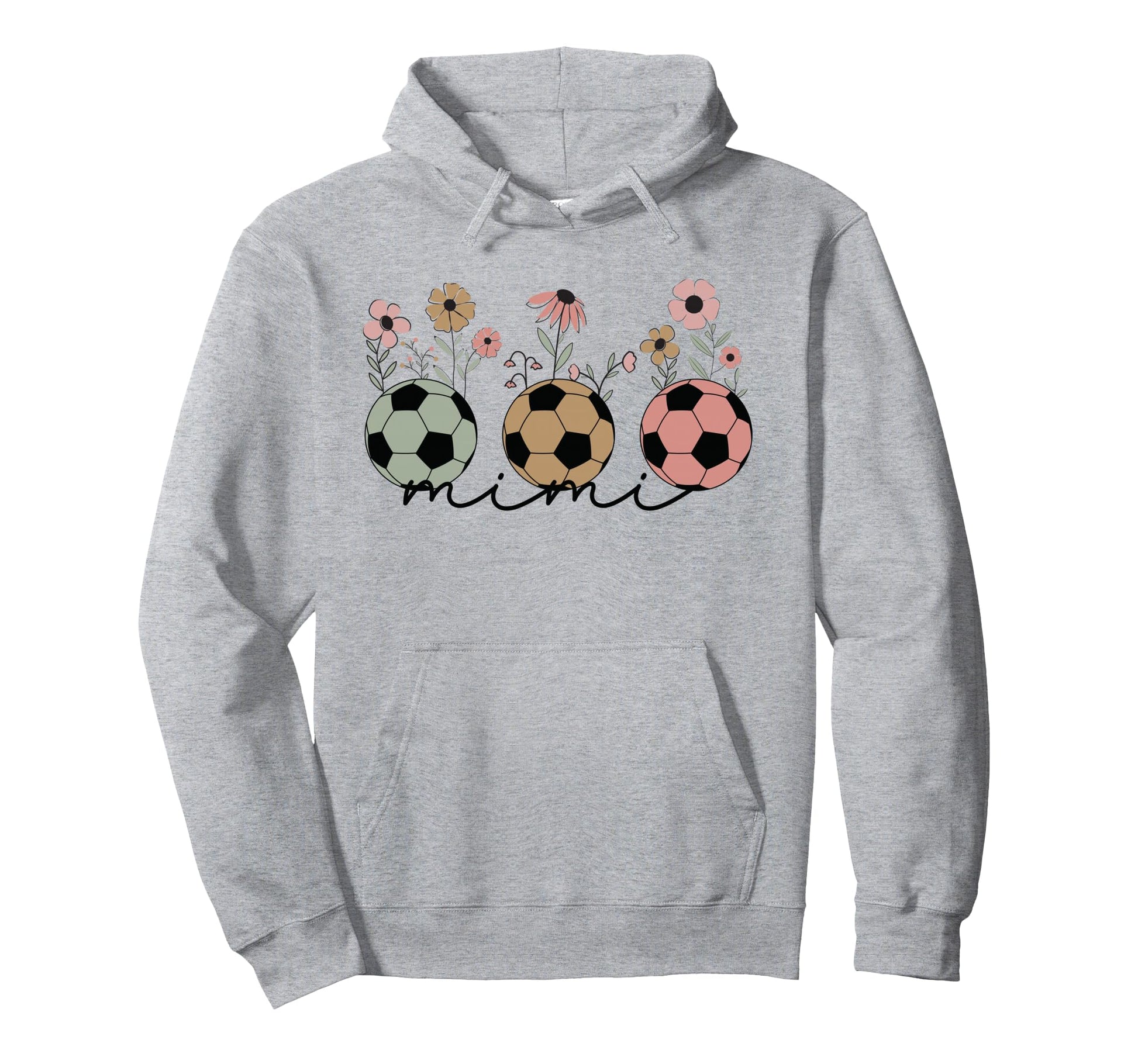 Soccer Mimi Grandma Wildflower Floral Hoodie - Minimalist Print for Adults - T-Shirt, Sweatshirt, Hoodie