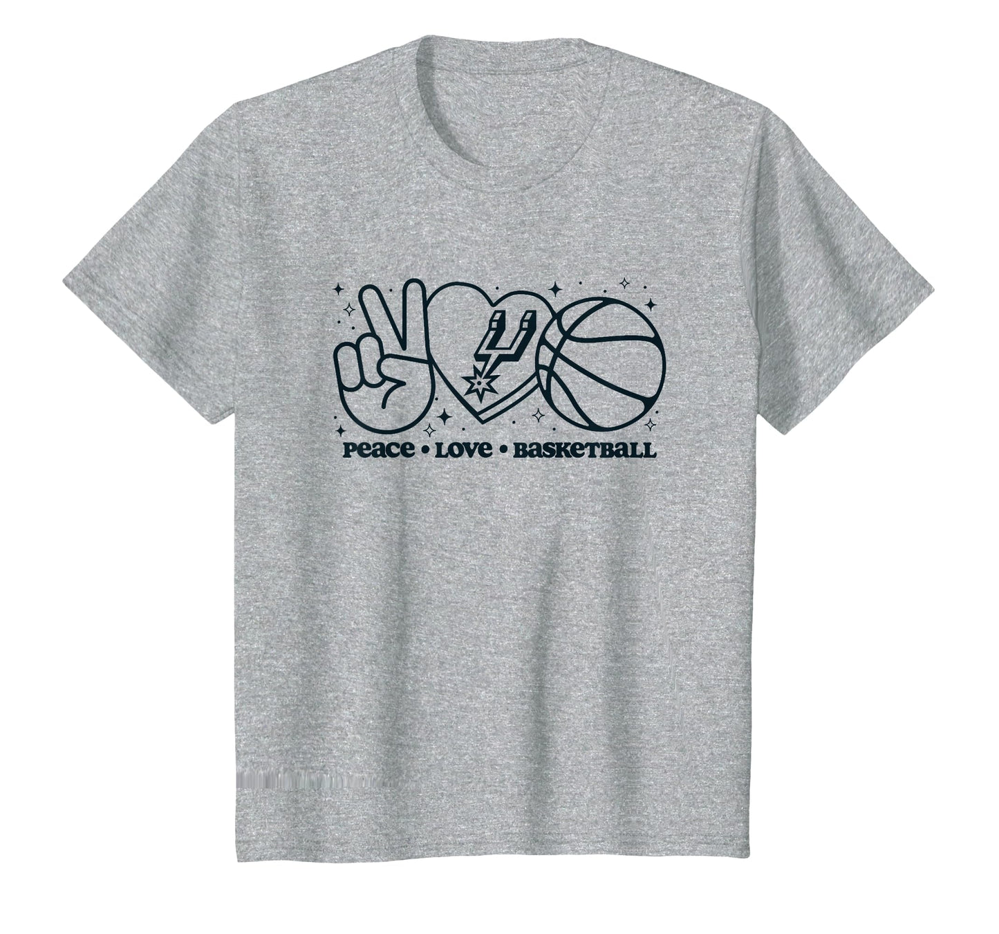 Nba San Antonio Spurs Peace Love T-Shirt - Trendy Graphic for Adults - T-Shirt, Sweatshirt, Hoodie