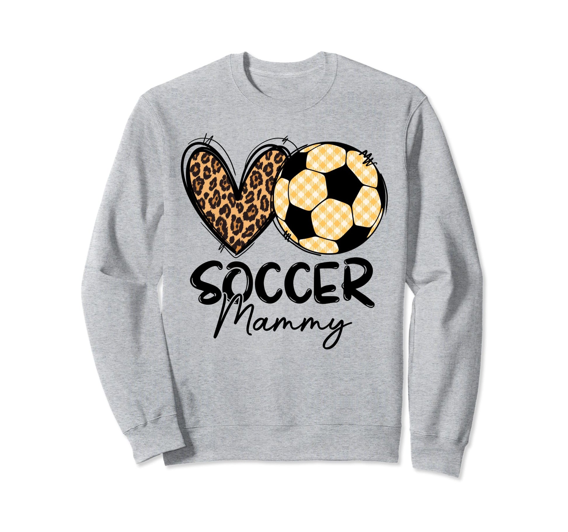 Soccer Mammy Heart Leopard Matching Sweatshirt - Graphic Print for Adults - T-Shirt, Sweatshirt, Hoodie