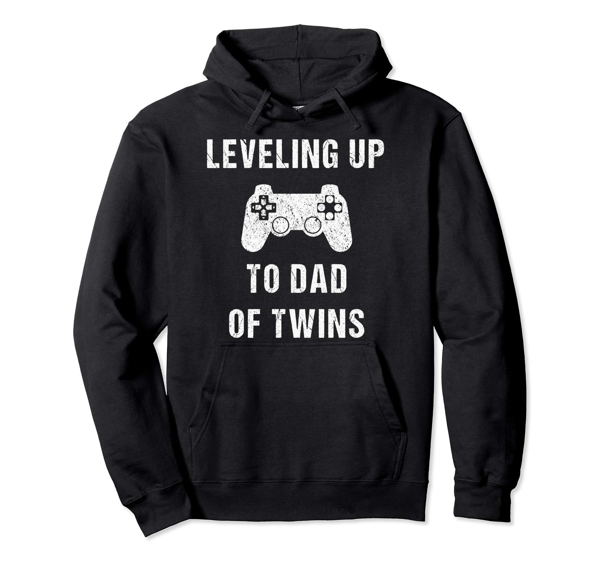 Leveling Up To Dad Twins Gift Hoodie - Casual Everyday Wear Unisex - T-Shirt, Sweatshirt, Hoodie
