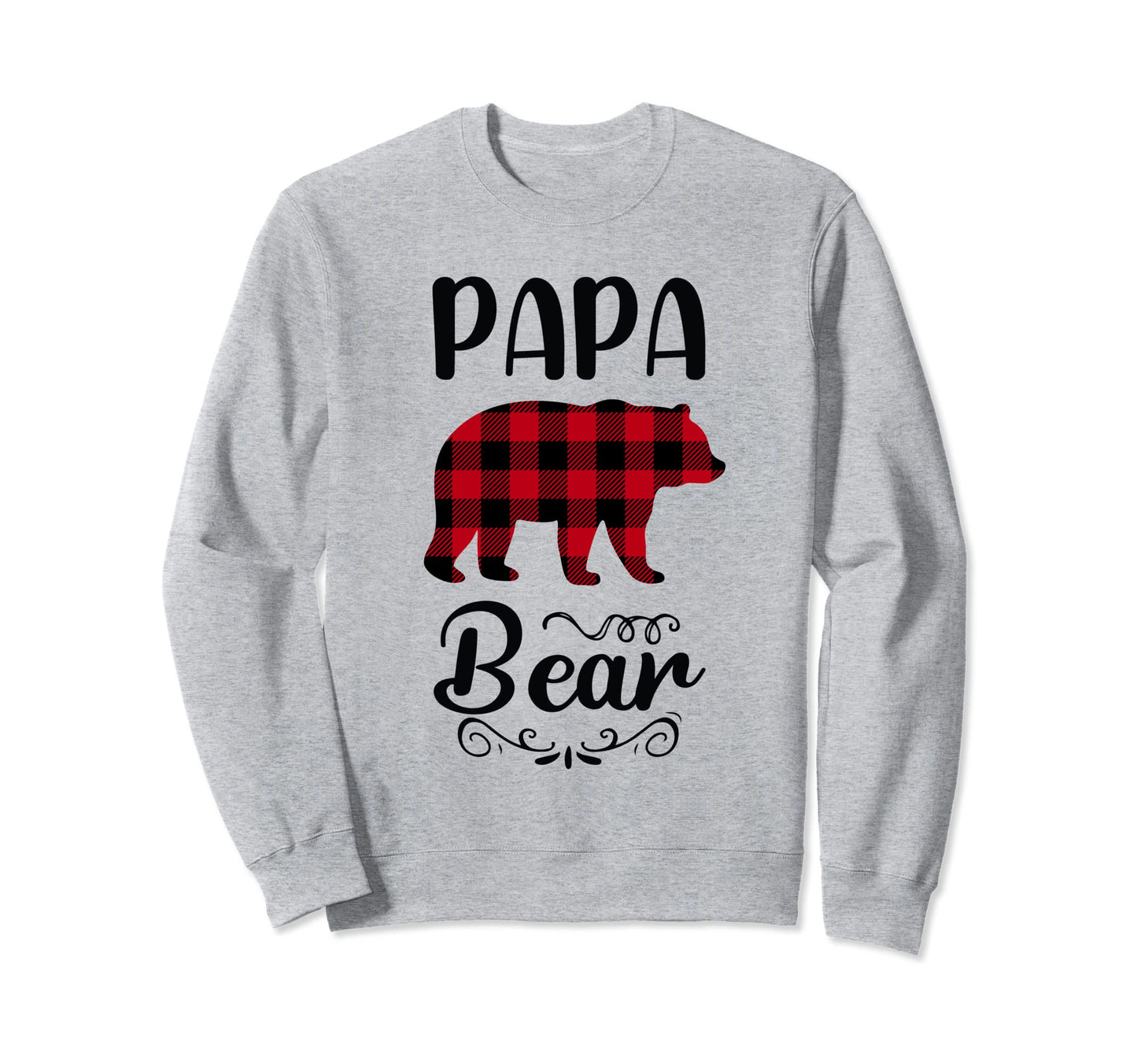 Papa Bear Animal Red Plaid Sweatshirt - Casual Everyday Wear for Adults - T-Shirt, Sweatshirt, Hoodie