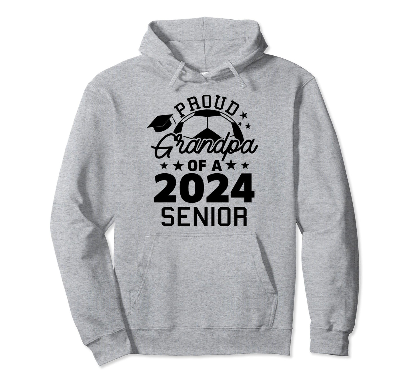 Proud Grandpa 2024 Senior Soccer Hoodie - Minimalist Print for Adults - T-Shirt, Sweatshirt, Hoodie