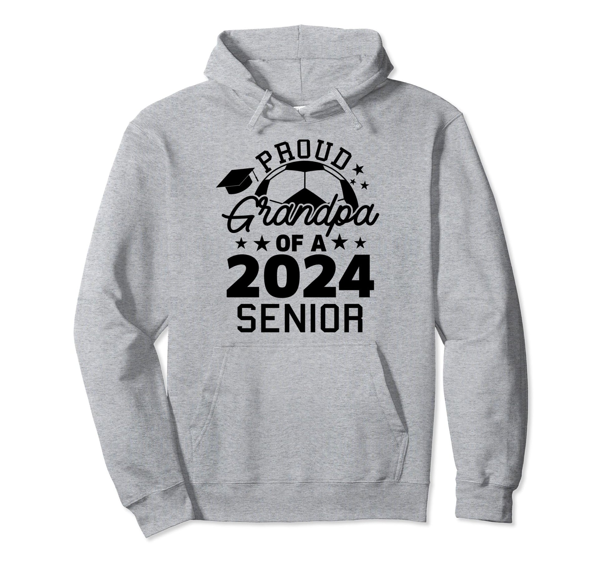 Proud Grandpa 2024 Senior Soccer Hoodie - Minimalist Print for Adults - T-Shirt, Sweatshirt, Hoodie