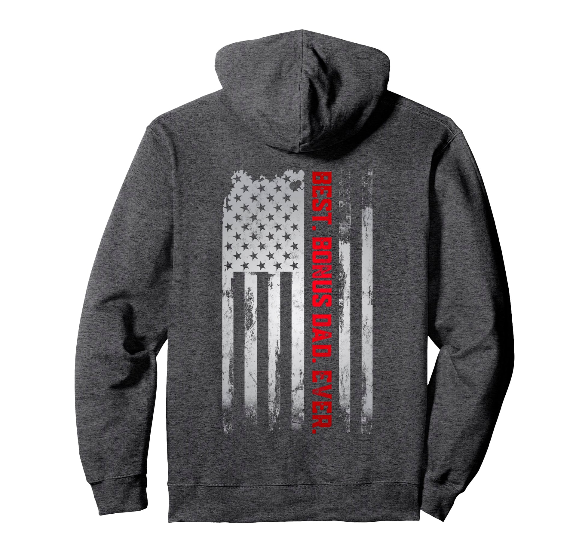 Best Bonus Dad Ever American Usa Flag Hoodie - Custom Art Print for Adults - T-Shirt, Sweatshirt, Hoodie