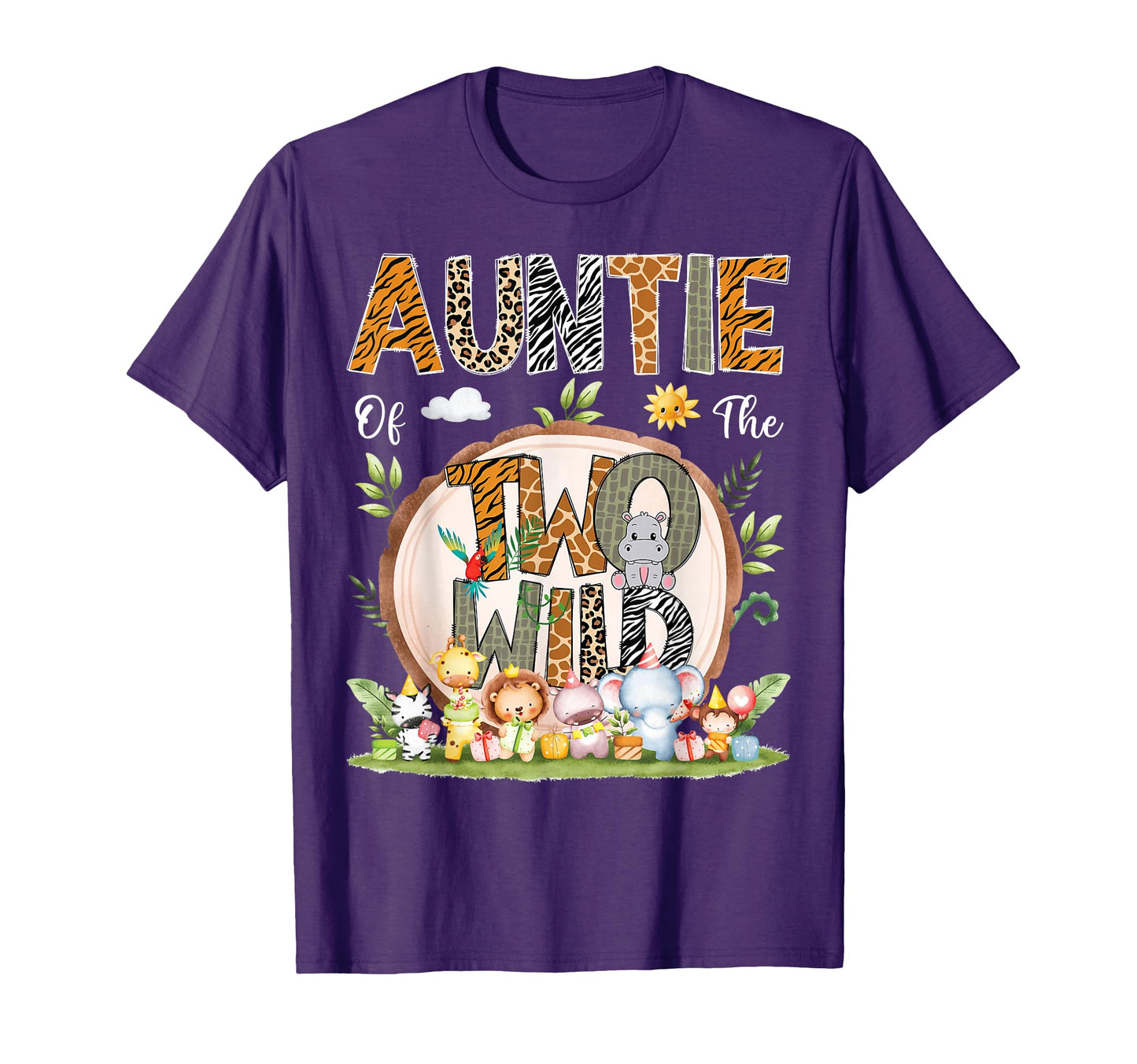 Auntie Two Wild Animal Safari T-Shirt - Casual Everyday Wear for Adults - T-Shirt, Sweatshirt, Hoodie