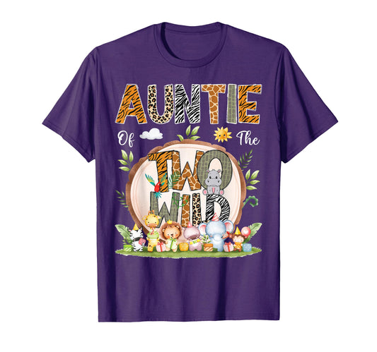 Auntie Two Wild Animal Safari T-Shirt - Casual Everyday Wear for Adults - T-Shirt, Sweatshirt, Hoodie