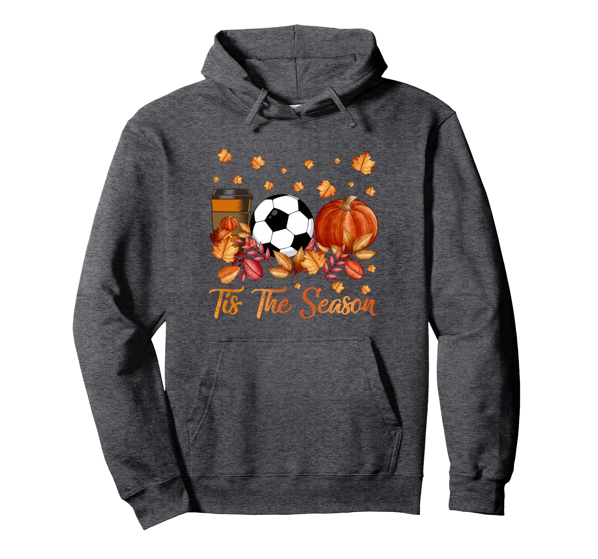 Tis Season Soccer Pumpkin Autumn Hoodie - Casual Everyday Wear for Adults - T-Shirt, Sweatshirt, Hoodie