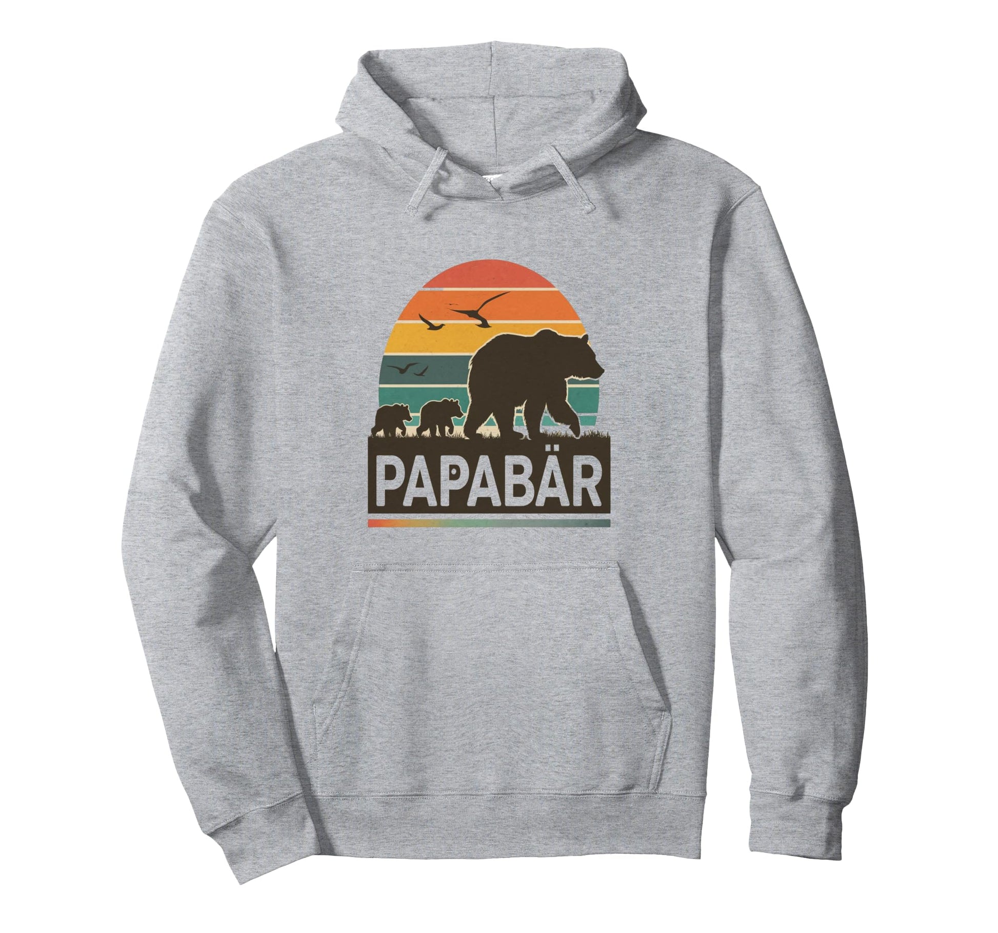 Papa Bear Sunset Family Dad Fathers Hoodie - Custom Art Print for Adults - T-Shirt, Sweatshirt, Hoodie