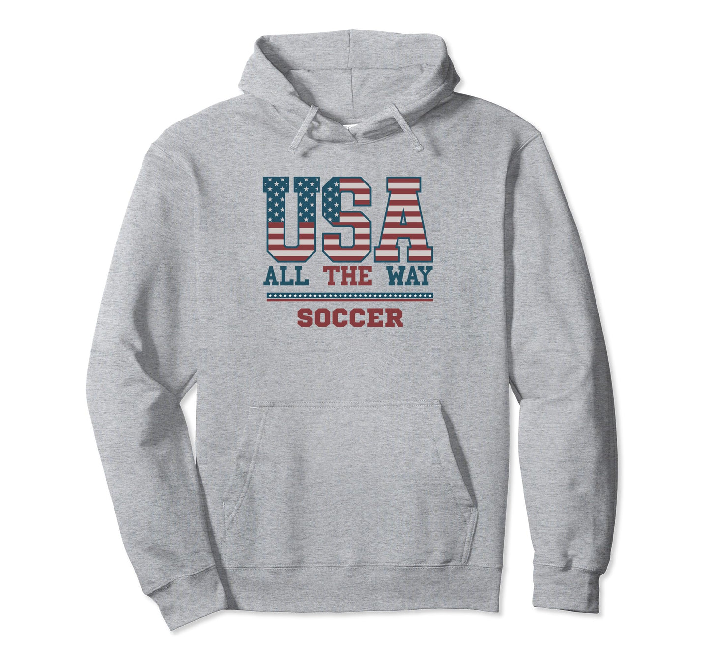 Usa Flag Football Soccer Support All Hoodie - Casual Everyday Wear Unisex - T-Shirt, Sweatshirt, Hoodie