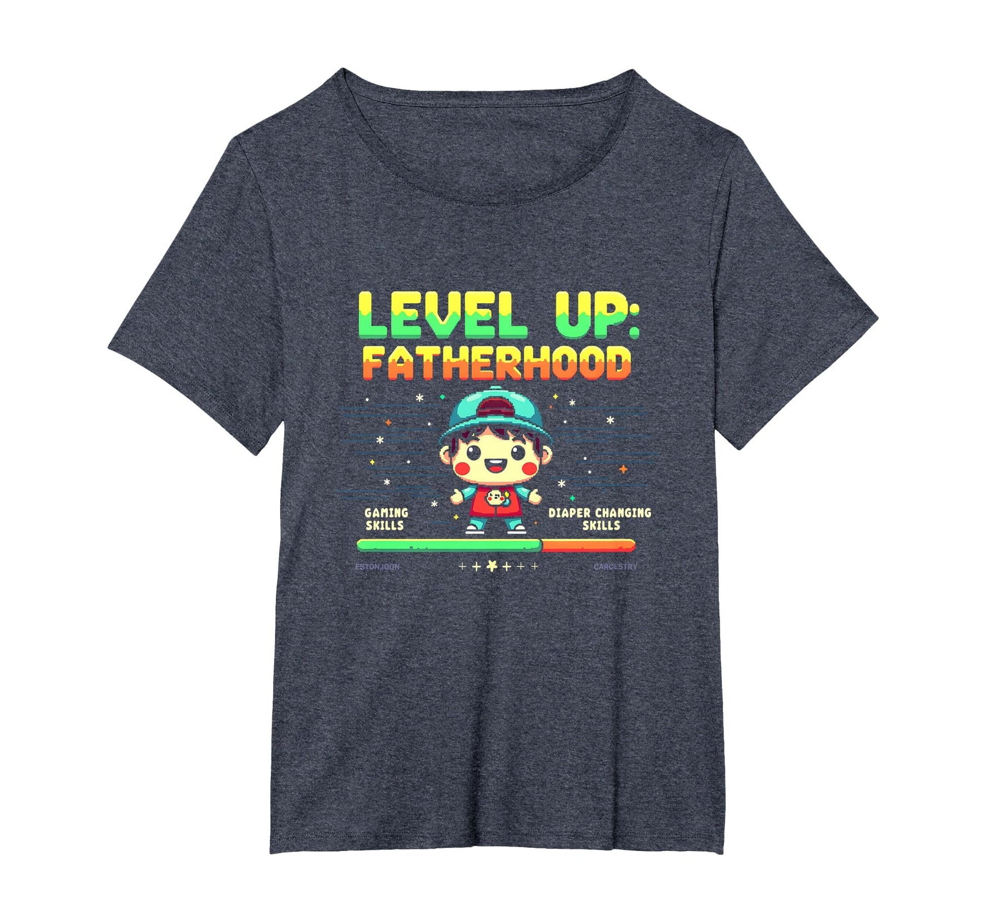 Level Up Fatherhood Dad To Be Gamer T-Shirt - Trendy Graphic for Adults - T-Shirt, Sweatshirt, Hoodie
