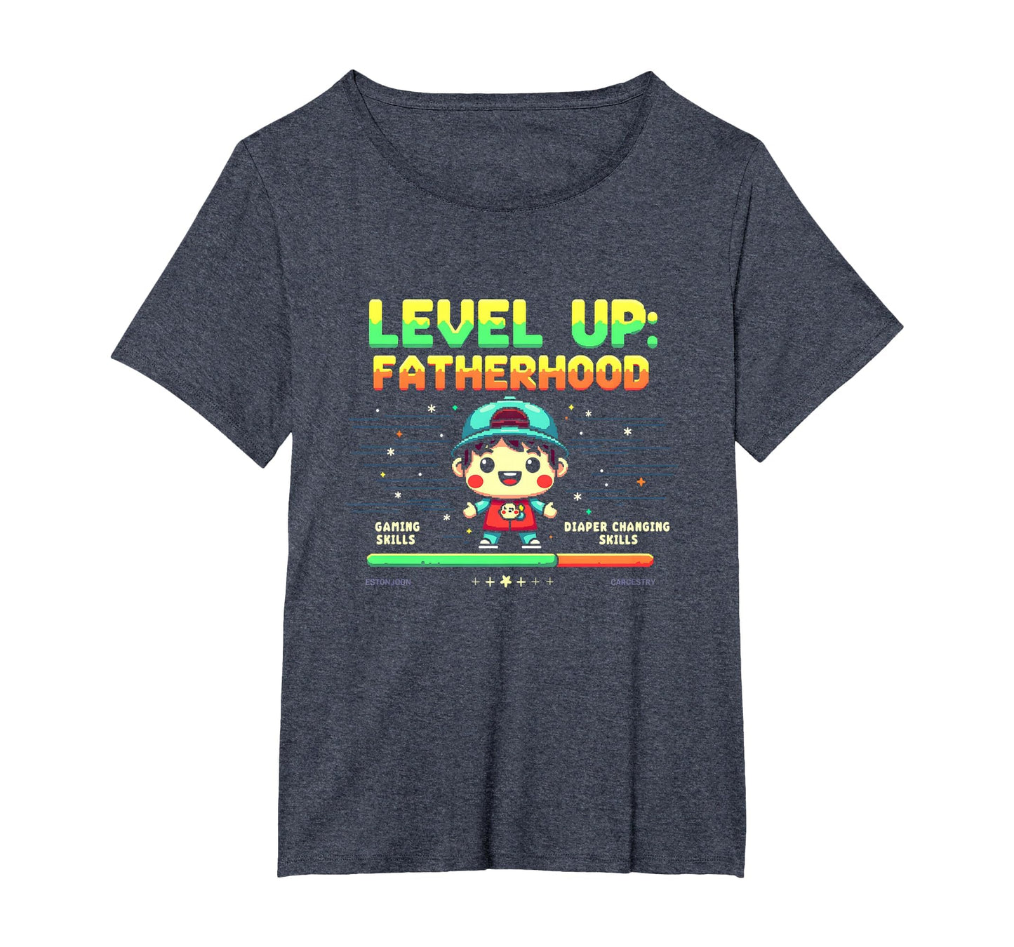 Level Up Fatherhood Dad To Be Gamer T-Shirt - Custom Art Print for Adults - T-Shirt, Sweatshirt, Hoodie