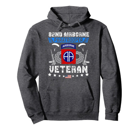 82Nd Airborne Paratrooper Veteran Flag Hoodie - Trendy Graphic Men Women - T-Shirt, Sweatshirt, Hoodie