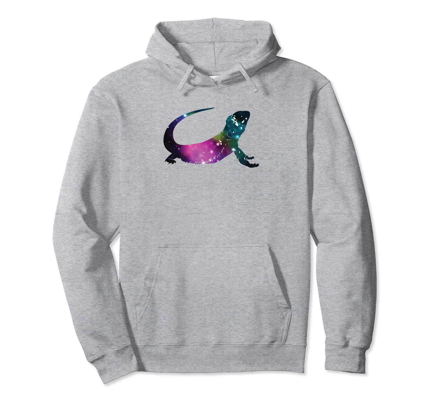 Bearded Dragon Silhouette Galaxy Space Hoodie - Trendy Graphic Unisex - T-Shirt, Sweatshirt, Hoodie