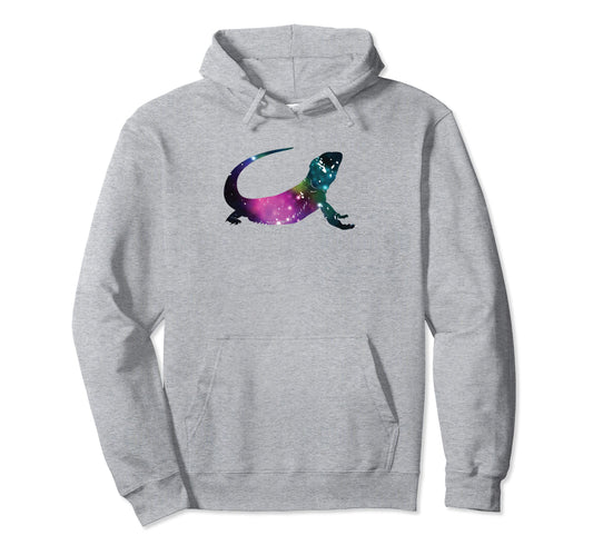 Bearded Dragon Silhouette Galaxy Space Hoodie - Trendy Graphic Unisex - T-Shirt, Sweatshirt, Hoodie