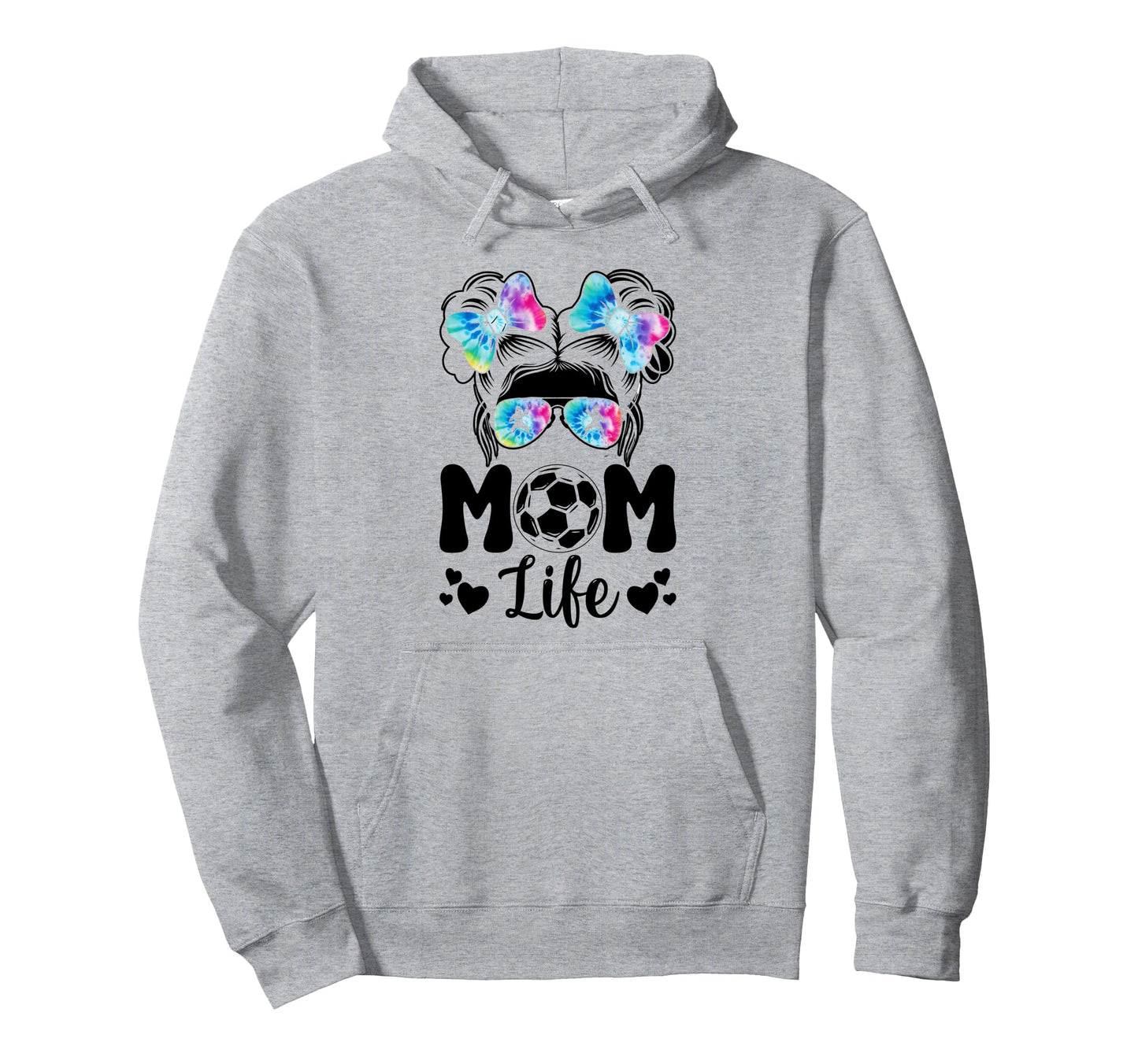 Soccer Karate Mom Life Messy Bun Leopard Hoodie - Streetwear Style Unisex - T-Shirt, Sweatshirt, Hoodie