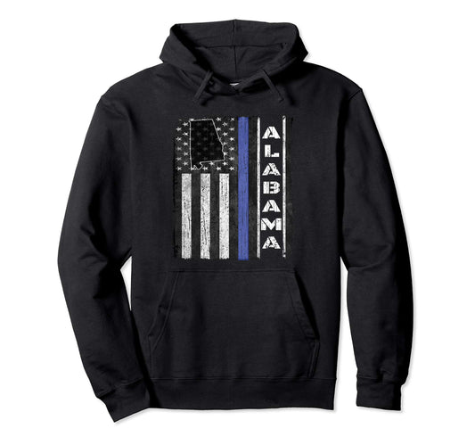 Alabama Police Week Thin Blue Line Usa Hoodie - Minimalist Print Unisex - T-Shirt, Sweatshirt, Hoodie