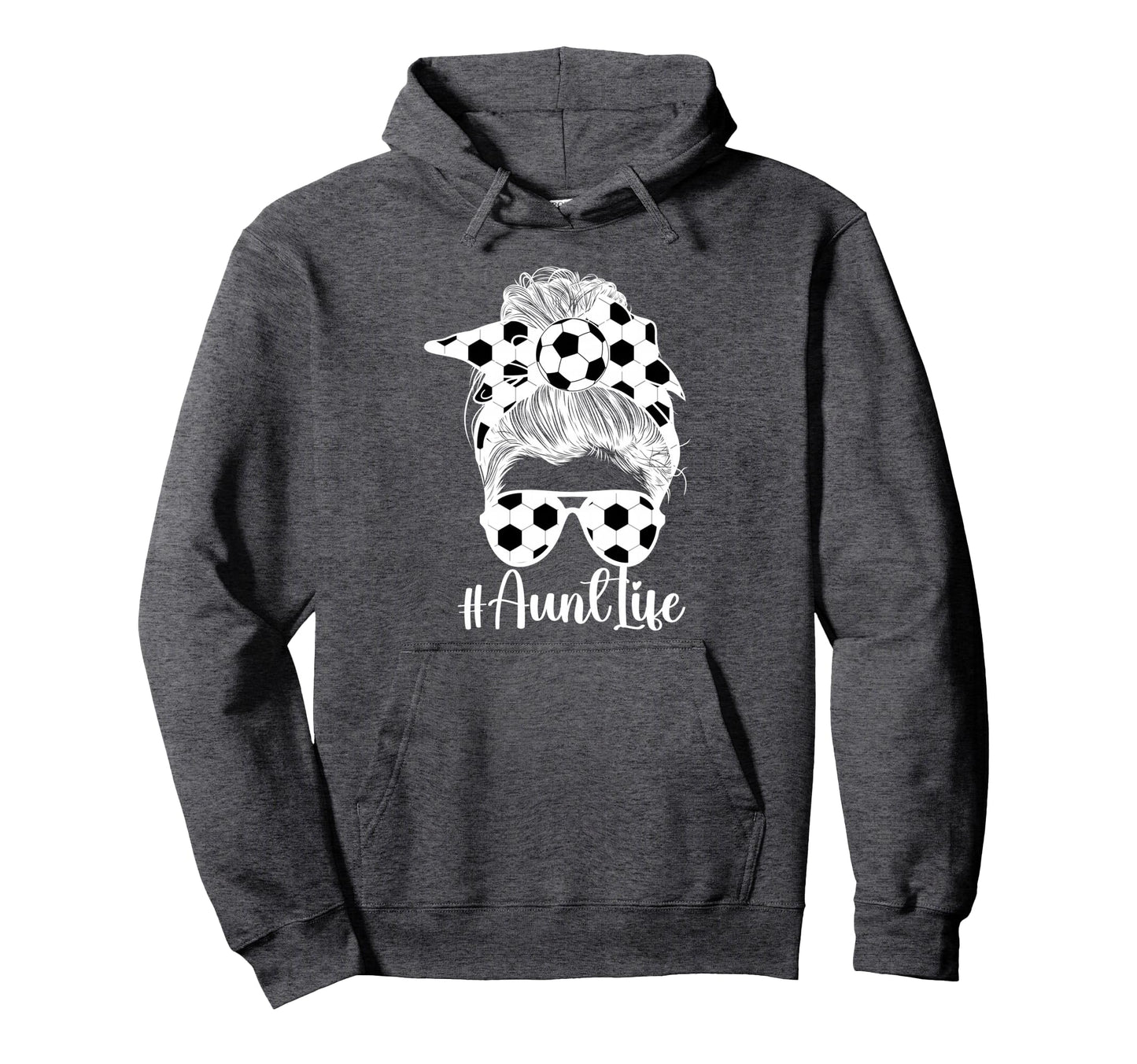 Soccer Aunt Life Auntie Soccer Player Hoodie - Minimalist Print for Adults - T-Shirt, Sweatshirt, Hoodie