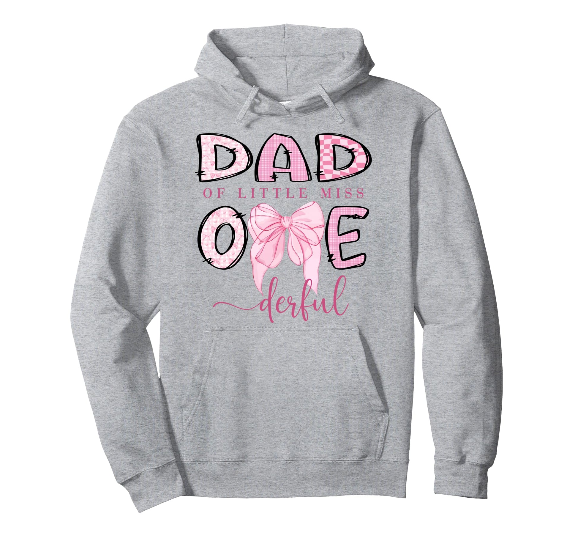 Dad Little Miss Onederful Coquette 1St Hoodie - Minimalist Print Unisex - T-Shirt, Sweatshirt, Hoodie